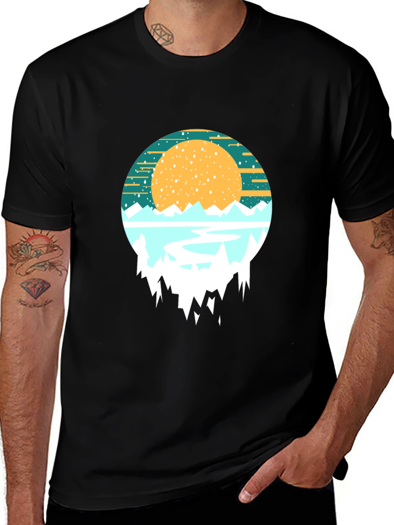 Variant 22 of Mountain Sunset Graphic Tee - Nature Inspired Shirt