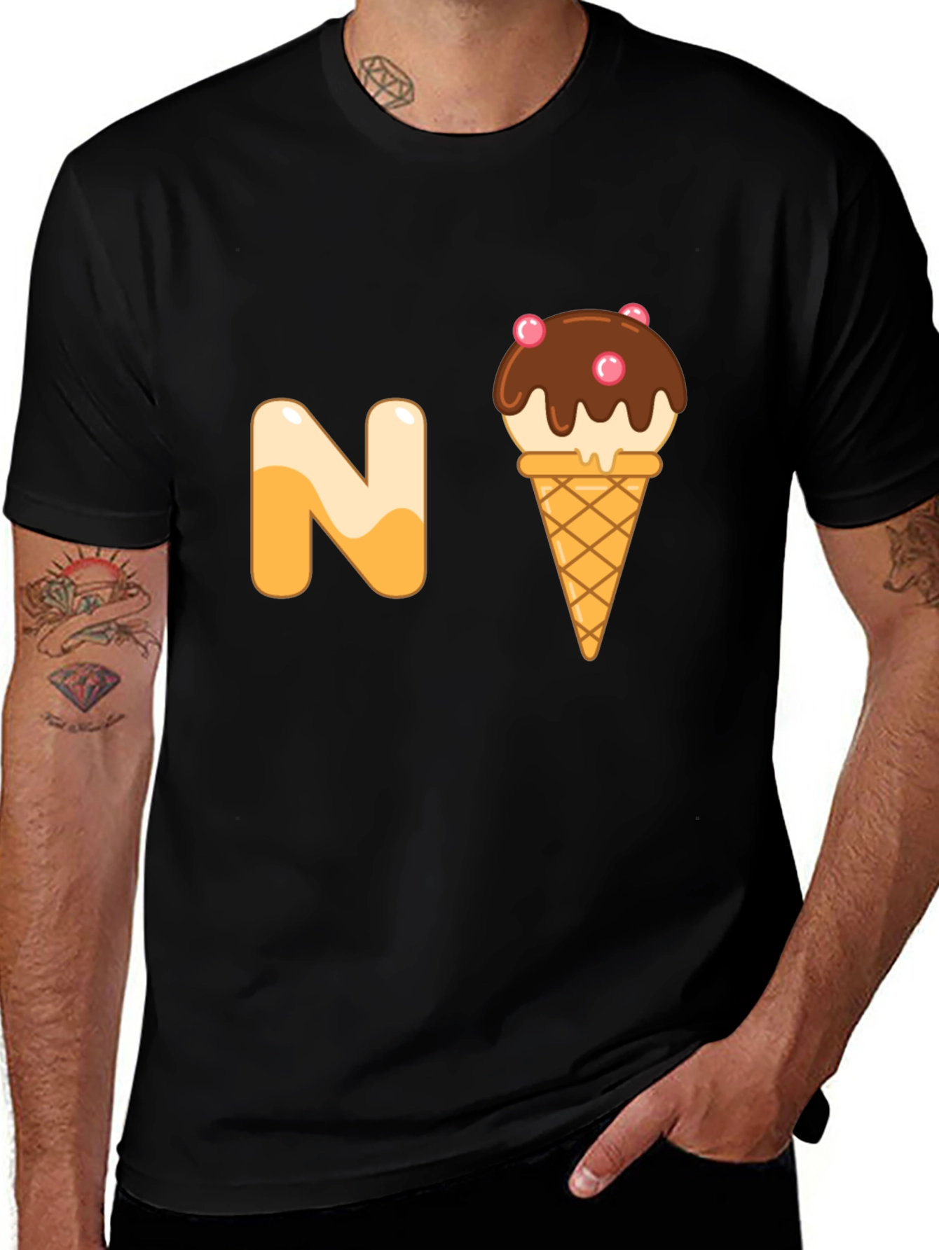 Variant 30 of N Ice Cream Black T-Shirt