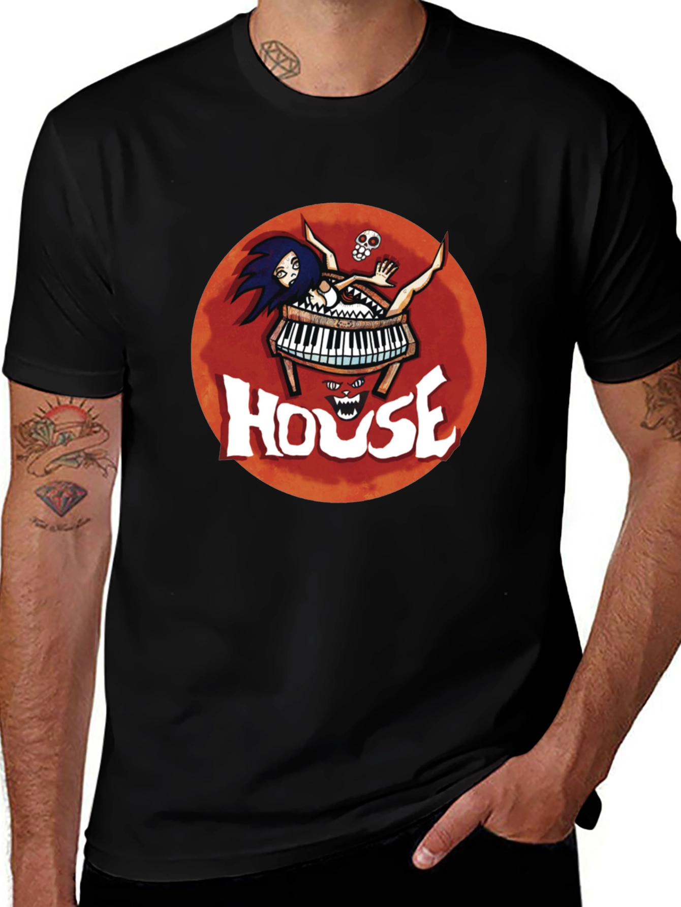 Variant 11 of House Movie T-Shirt - Piano Horror Tee