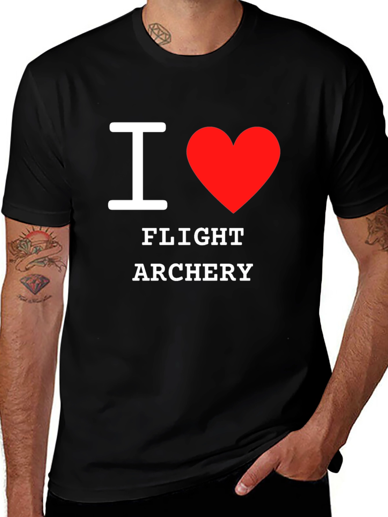 Variant 5 of I Love Flight Archery T-Shirt - Black