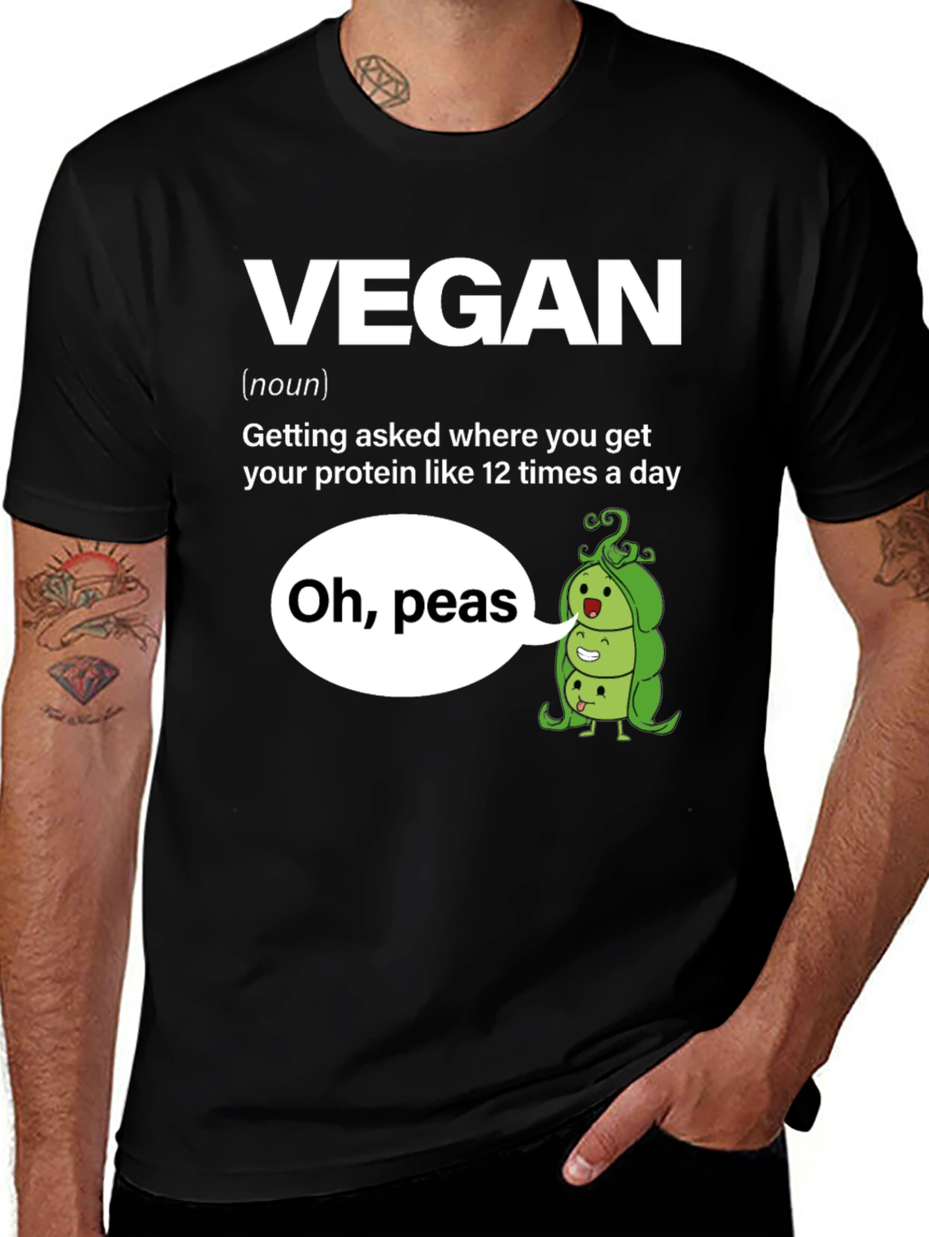 Variant 25 of Vegan T-Shirt - "Oh, Peas"