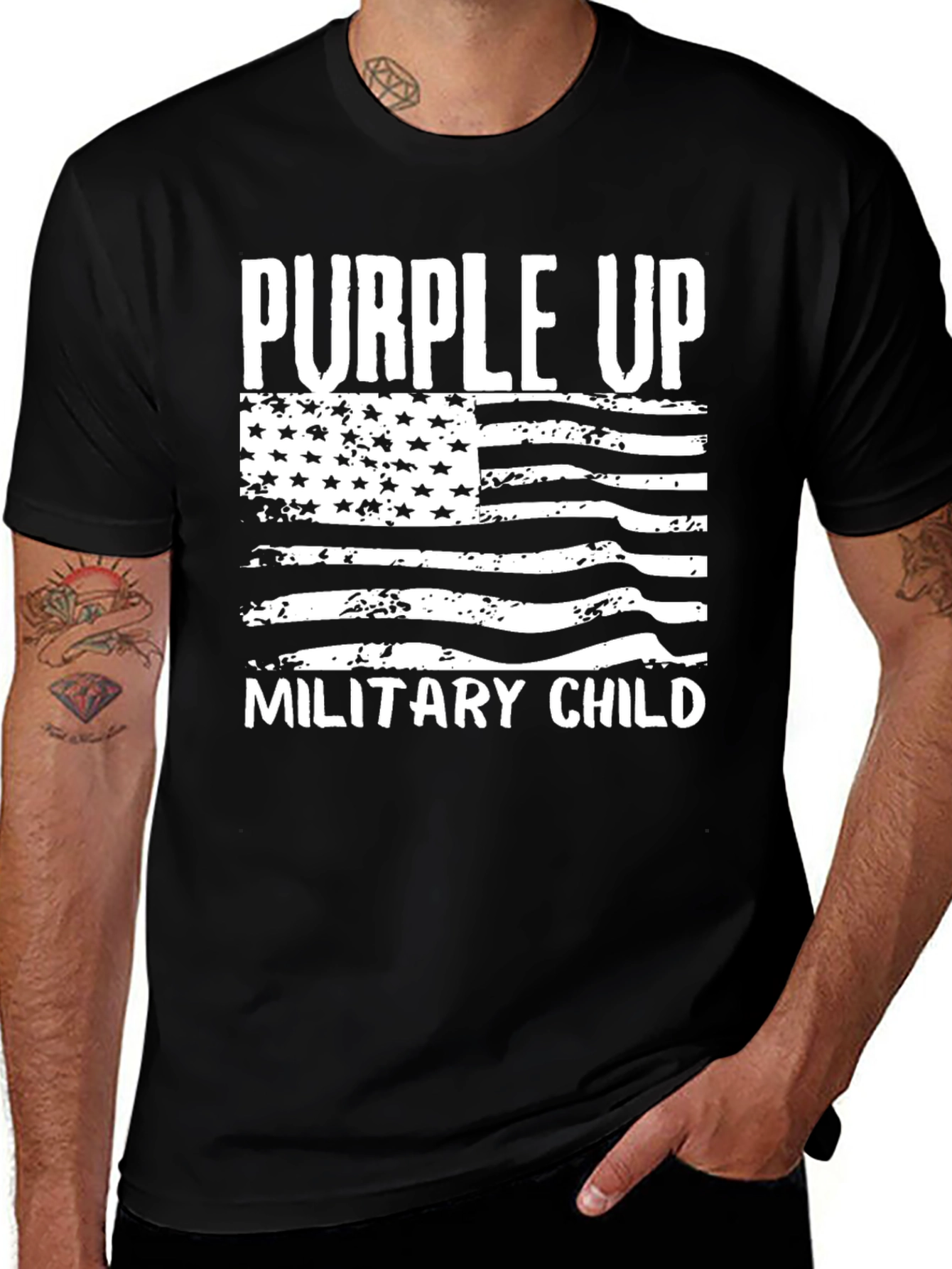 Variant 27 of Purple Up Military Child Graphic T-Shirt