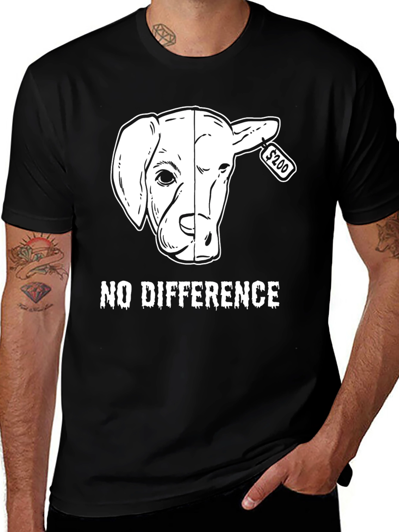 Variant 2 of Vegan Dog/Lamb Graphic Tee - No Difference