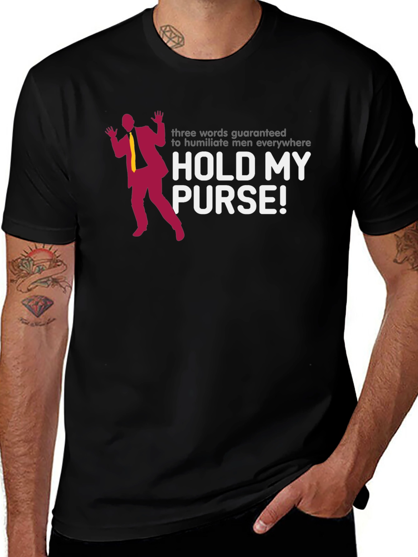 Variant 9 of Humorous "Hold My Purse!" Graphic Tee
