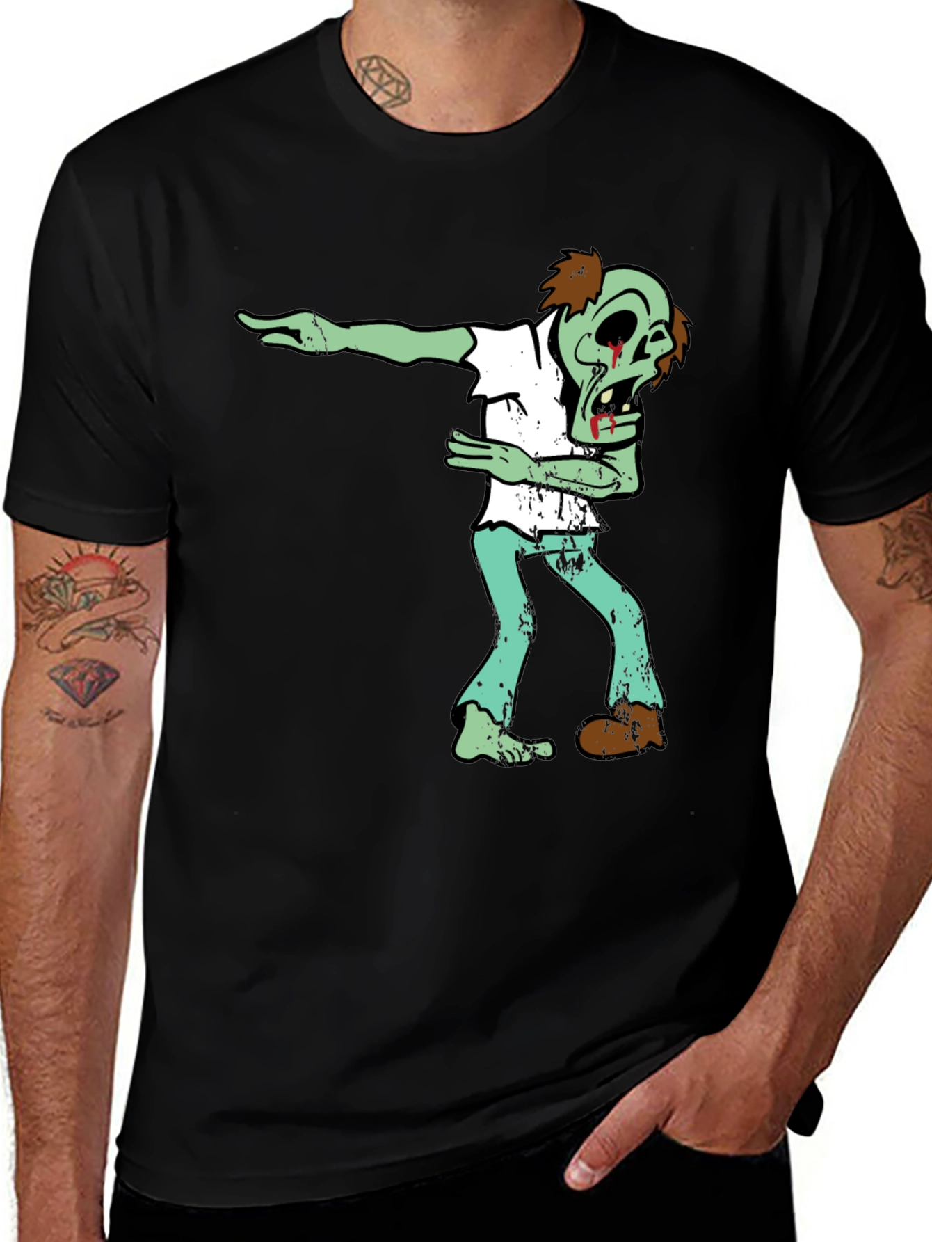 Variant 28 of Zombie Dab Graphic Tee - Halloween Fun!
