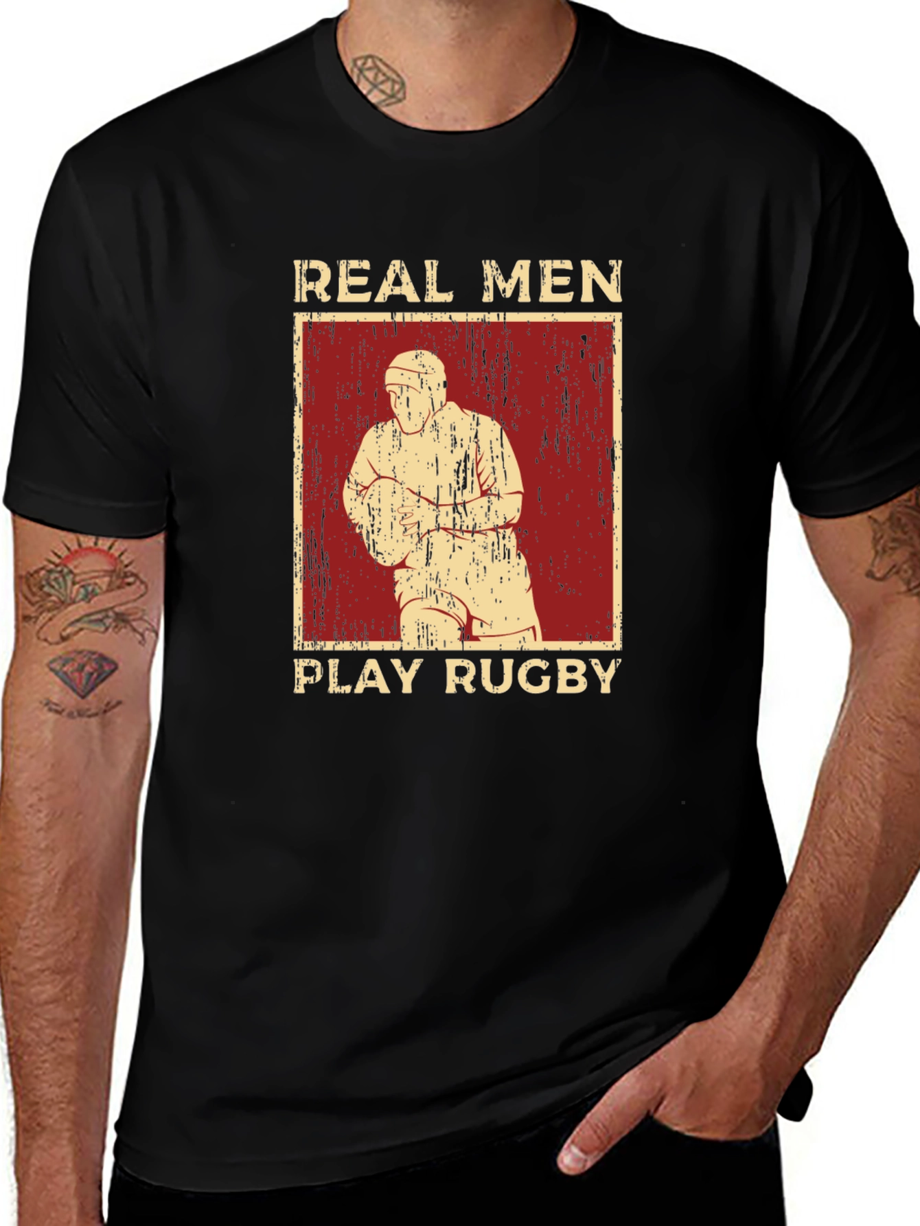Variant 22 of Real Men Play Rugby Graphic T-Shirt