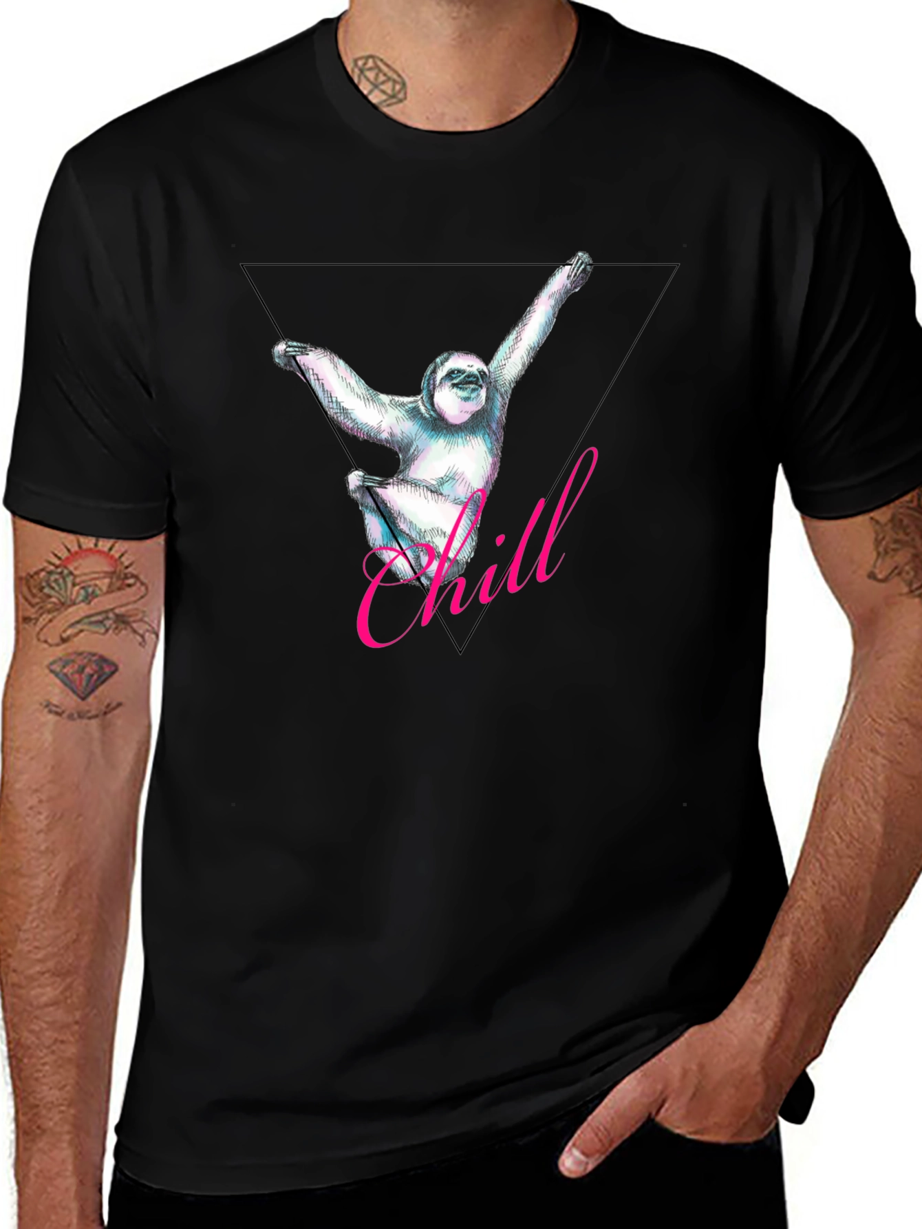 Variant 5 of Chill Sloth Graphic Tee - Relaxed Fit