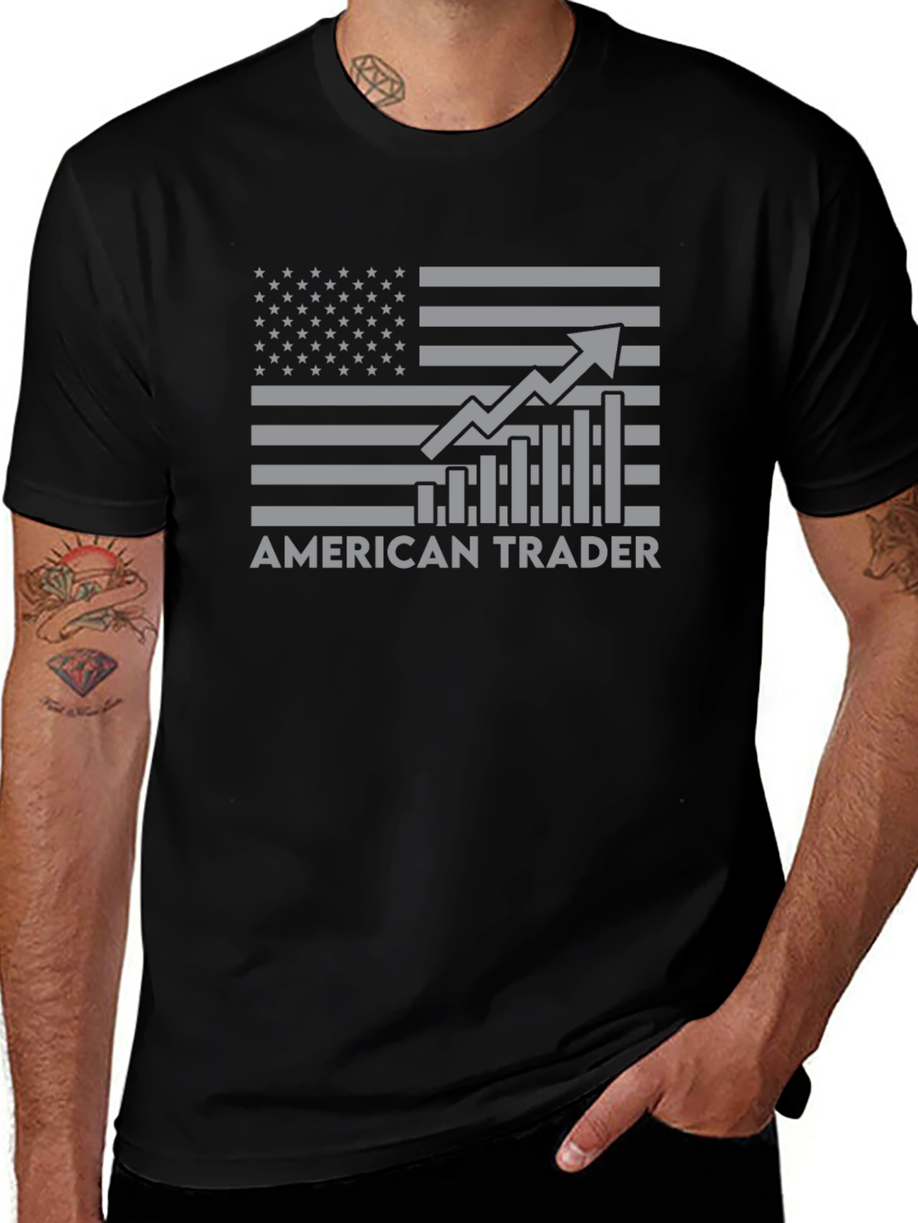 American Trader Flag T-Shirt - Bull Market Design