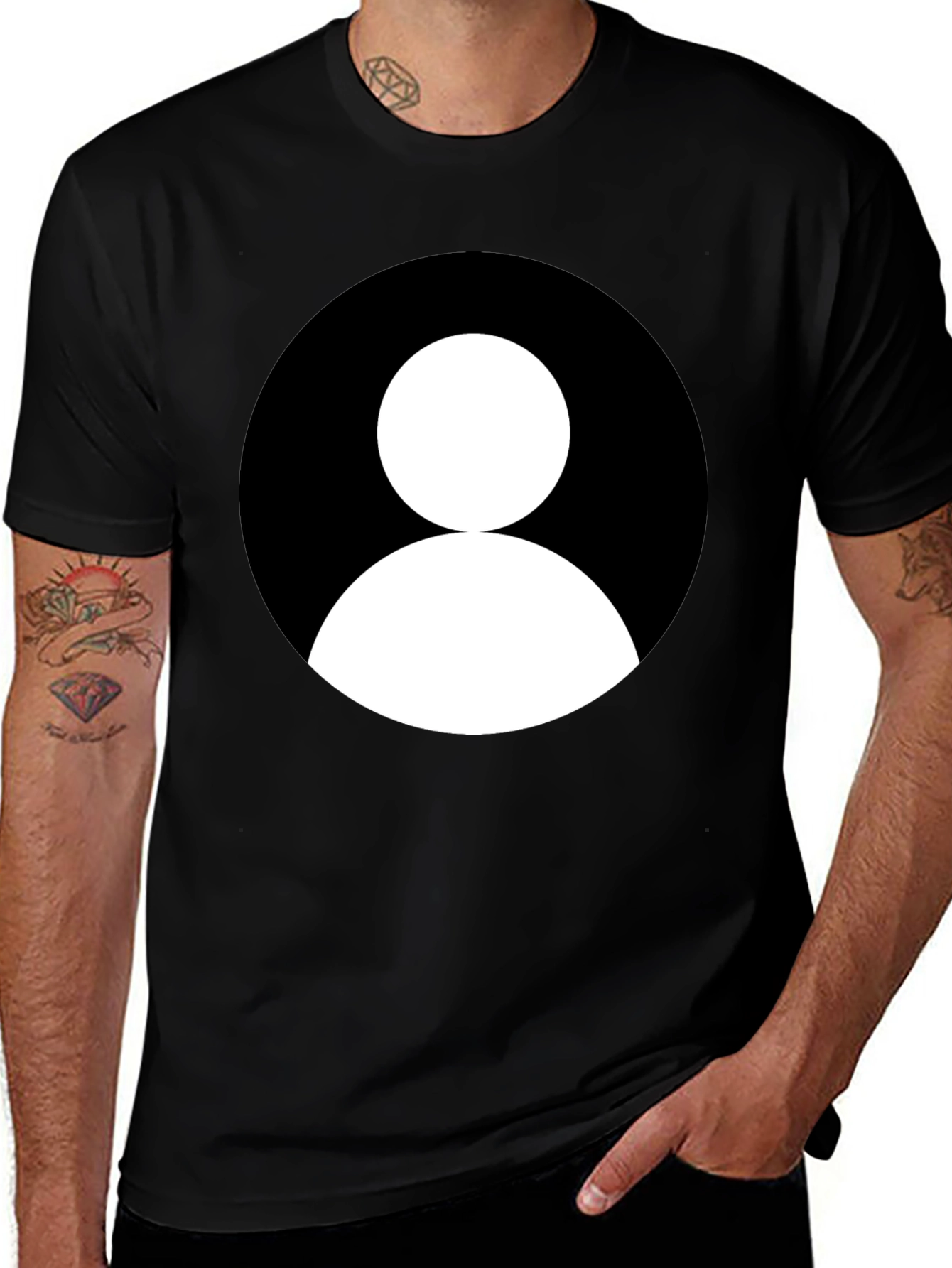 Variant 6 of Minimalist Profile Black T-Shirt