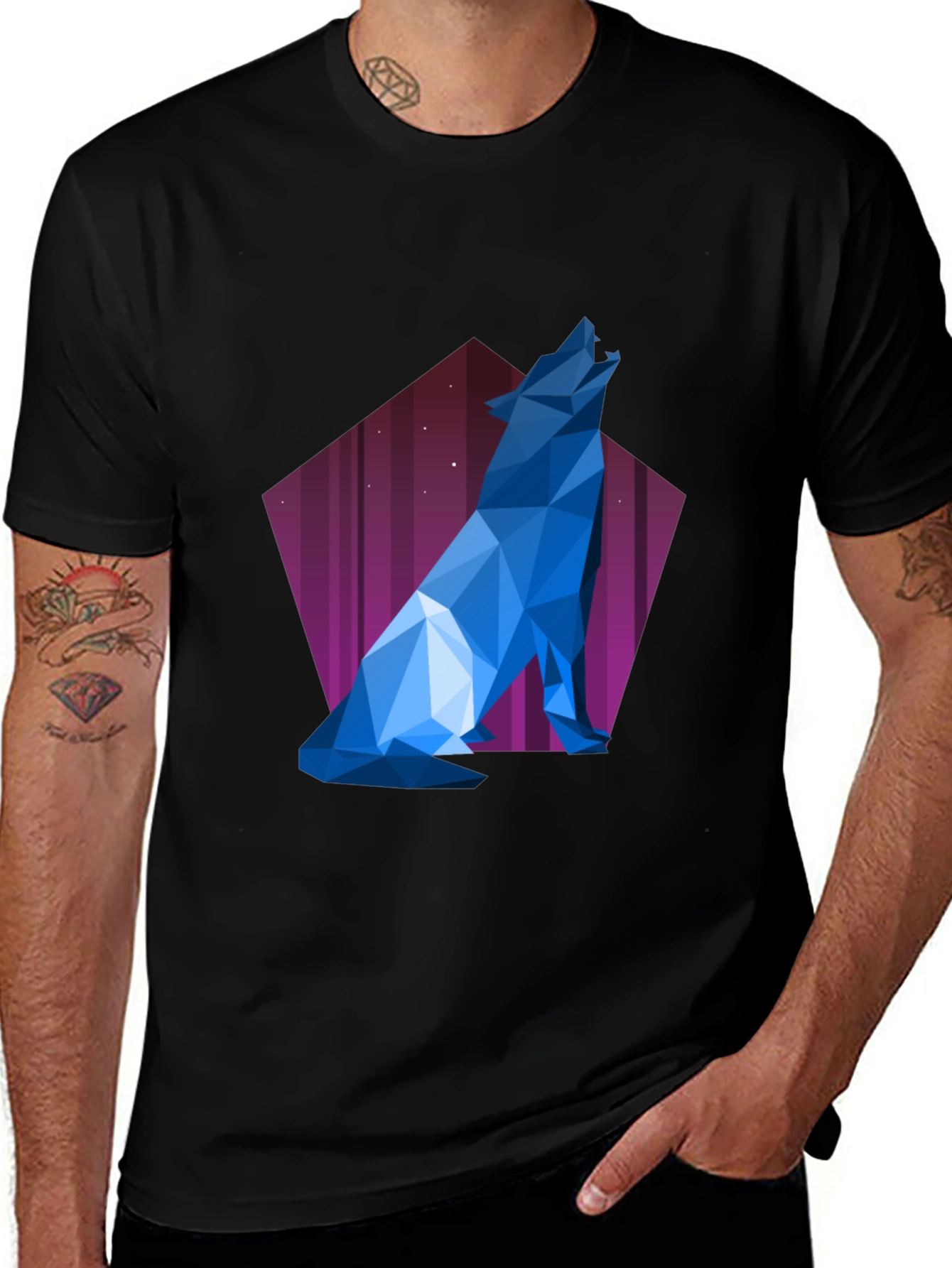 Variant 6 of Geometric Wolf T-Shirt - Modern Graphic Tee
