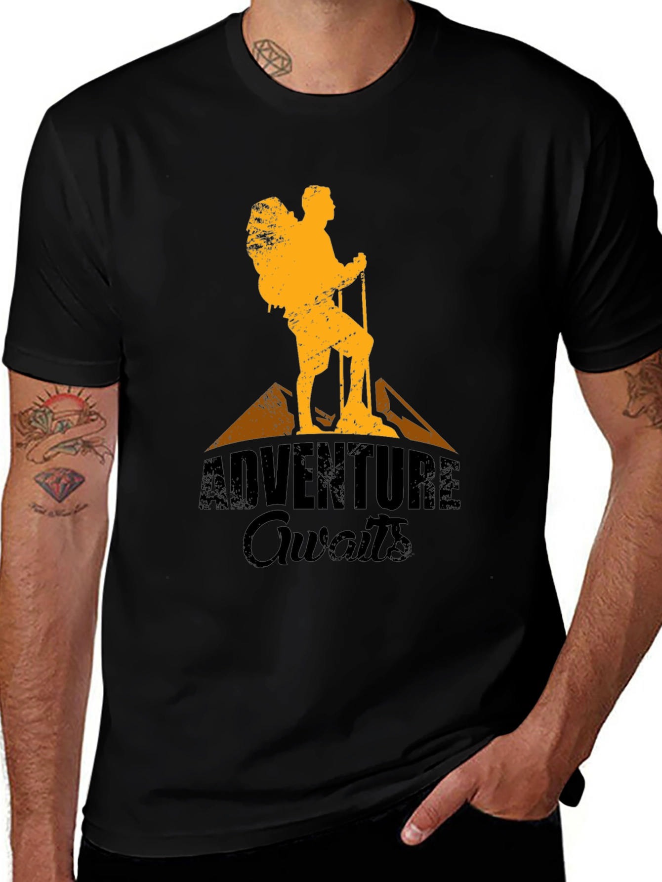 Variant 24 of Adventure Awaits Graphic T-Shirt Hiking Design