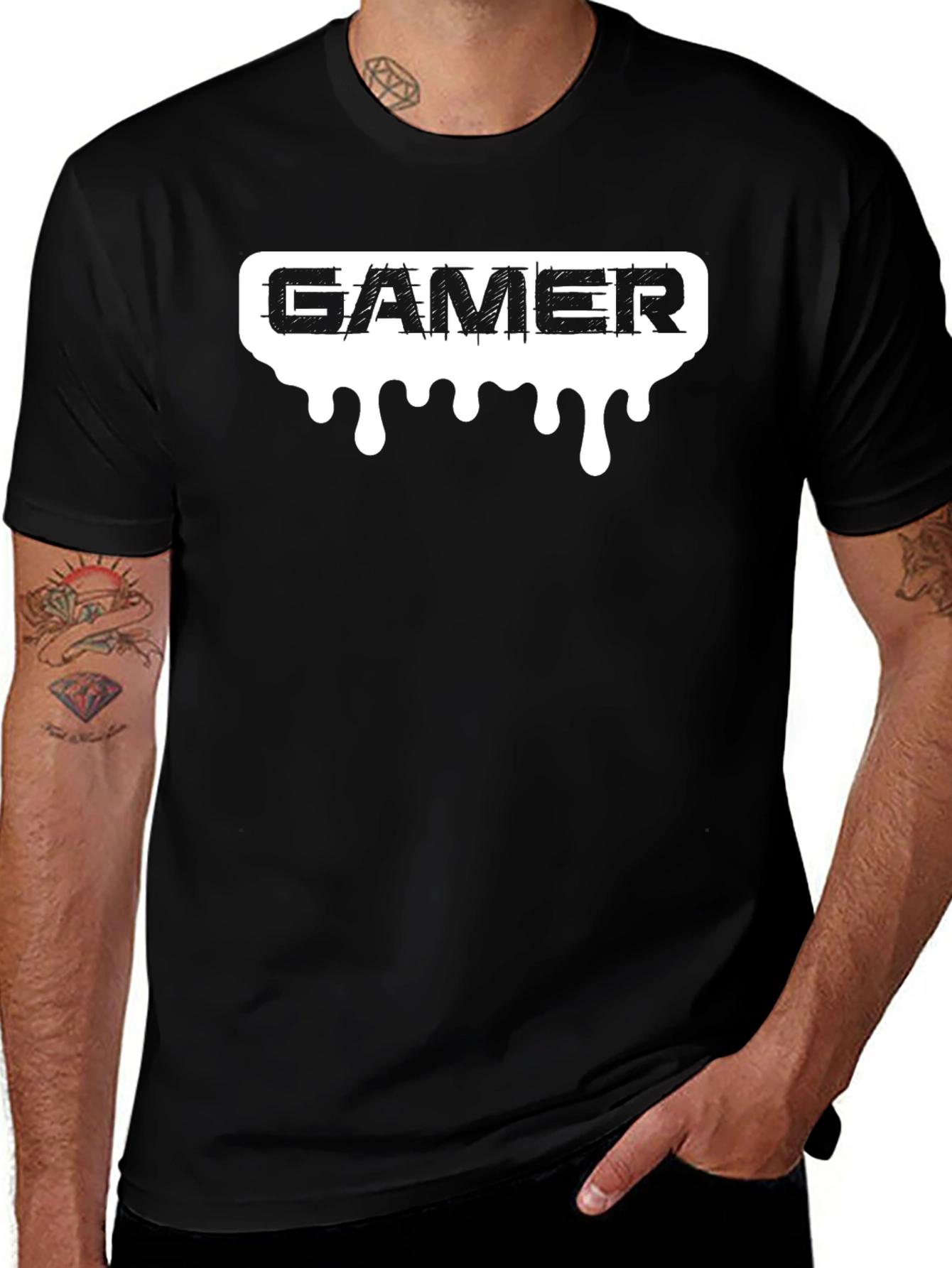 Variant 30 of Gamer Drip Black T-Shirt - Gaming Apparel