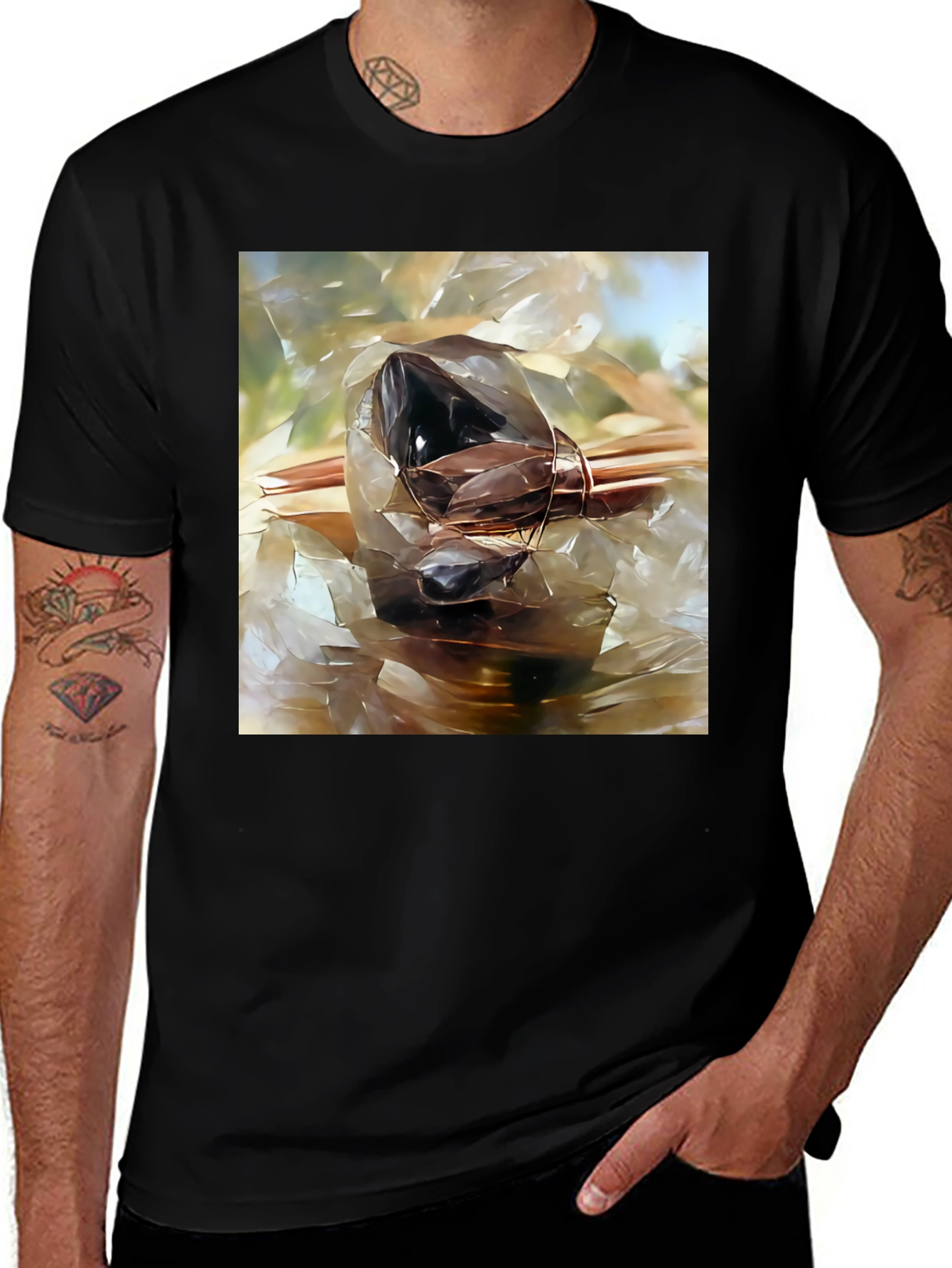 Variant 20 of Abstract Bullet Art Black T-Shirt
