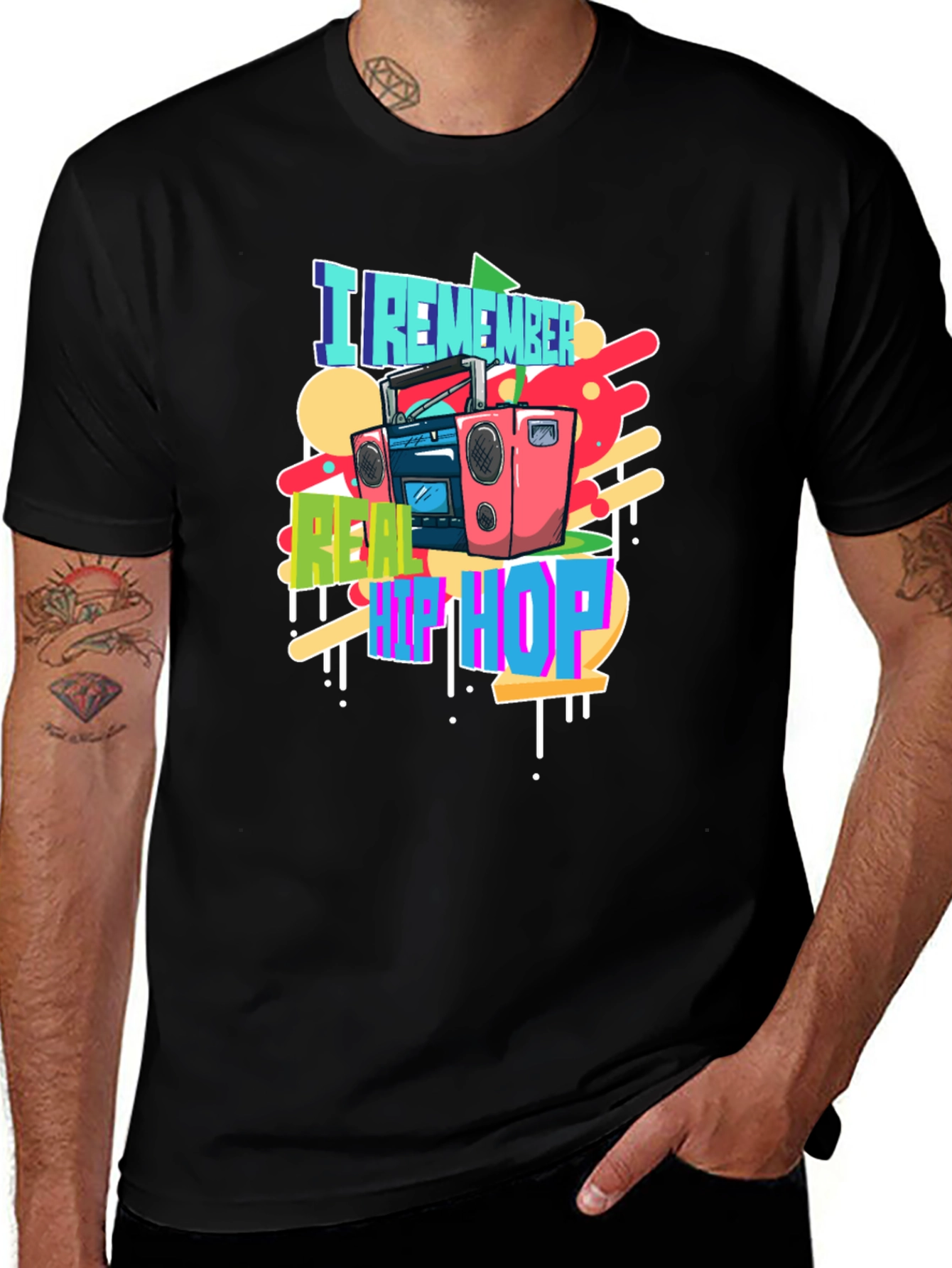 Variant 22 of I Remember Real Hip Hop Black T-Shirt