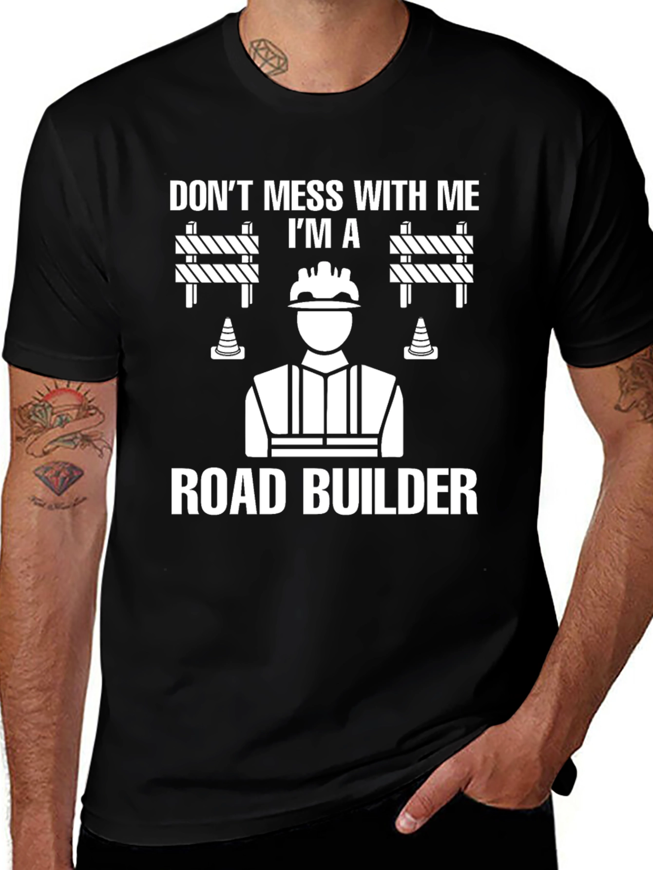 Variant 22 of Road Builder Graphic T-Shirt - Construction Worker Apparel
