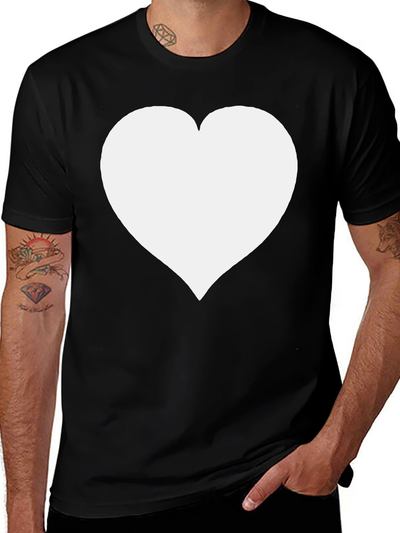 Variant 11 of Heart Graphic Black T-Shirt