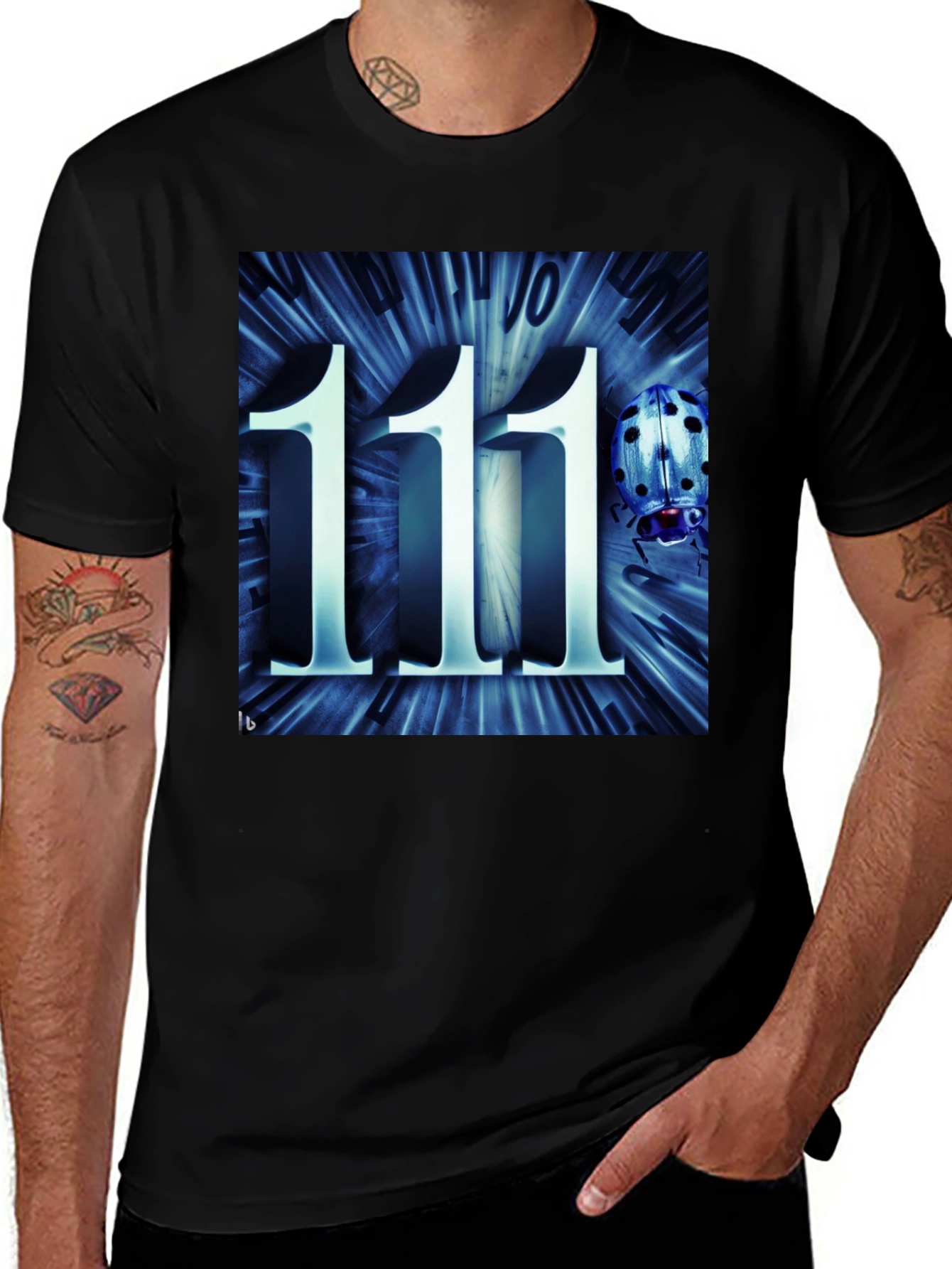 111 Bug Black T-Shirt