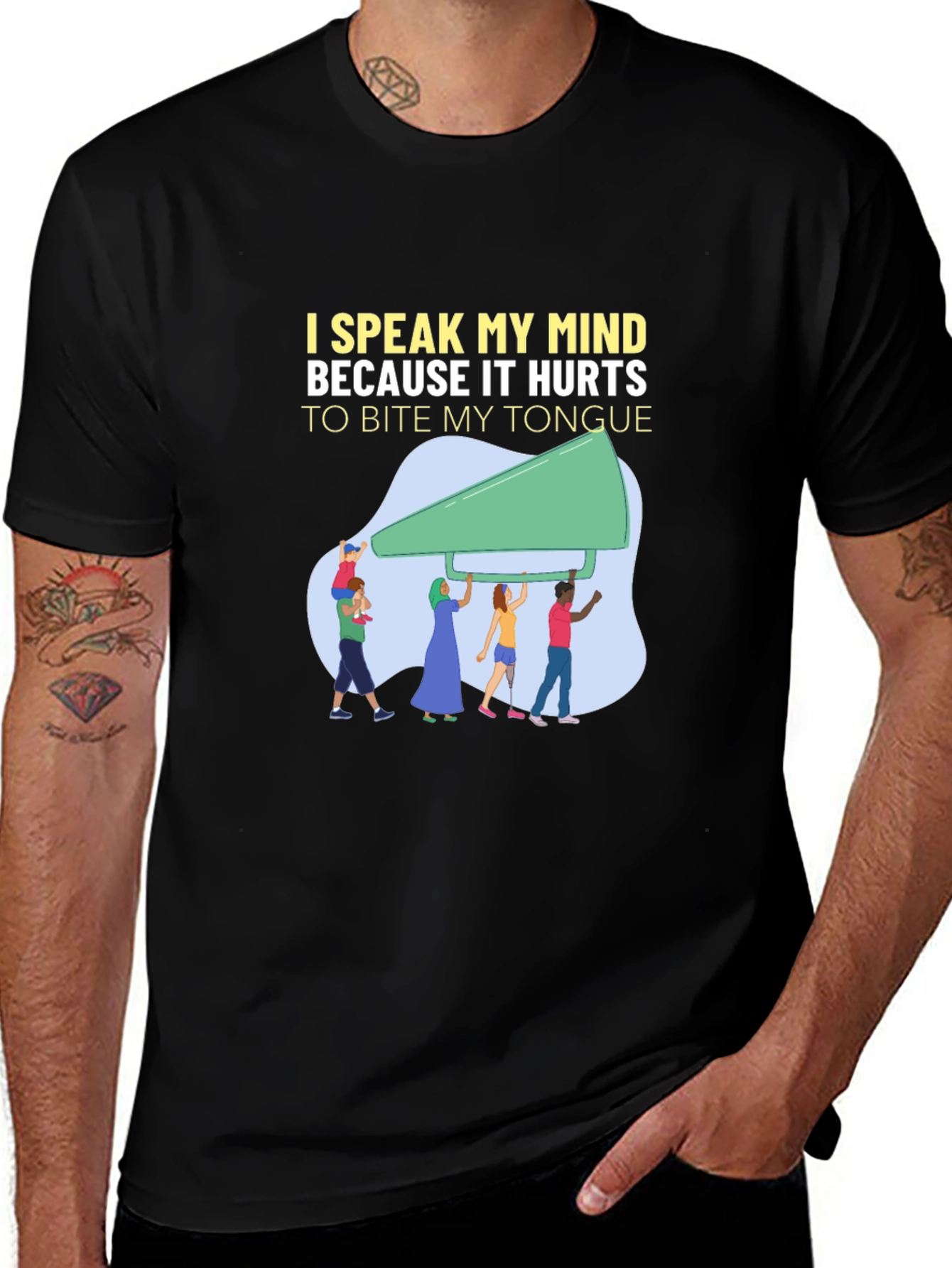 Variant 29 of Speak My Mind Graphic Tee - Unisex Cotton T-Shirt