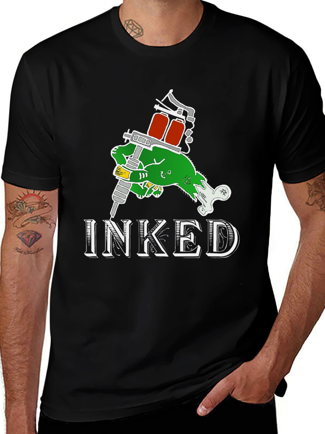 Variant 4 of Inked Zombie Tattoo Artist T-Shirt - Cool Graphic Tee