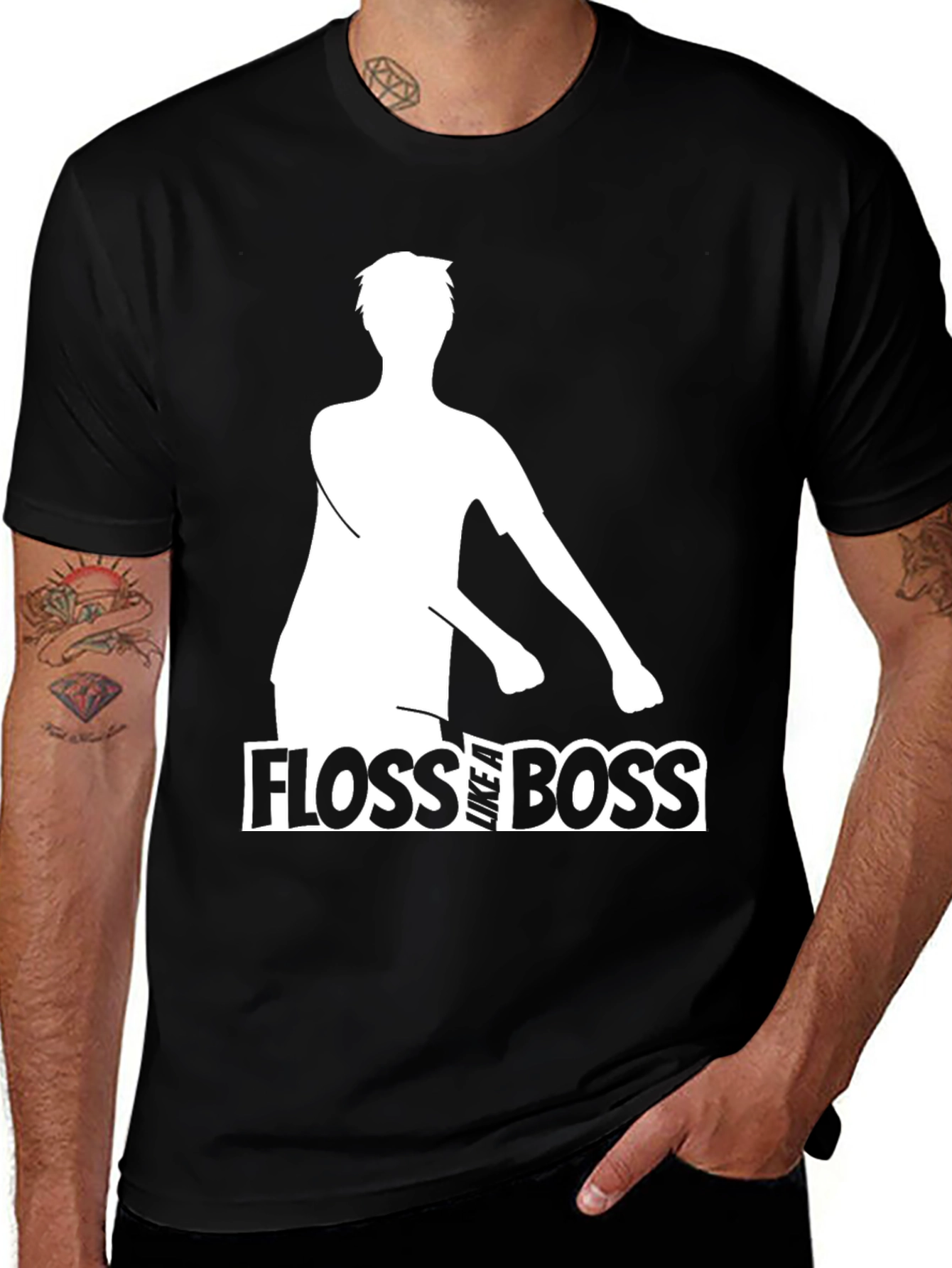 Variant 9 of Floss Like A Boss T-Shirt - Dance Silhouette Graphic Tee