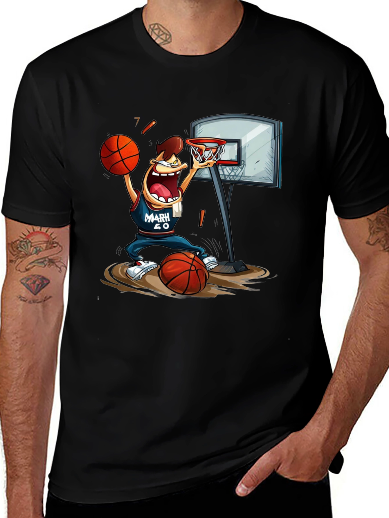 Variant 21 of Basketball Cartoon Graphic T-Shirt