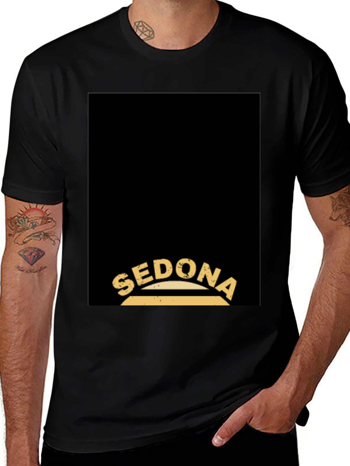 Sedona Graphic Tee - Retro Style, Black
