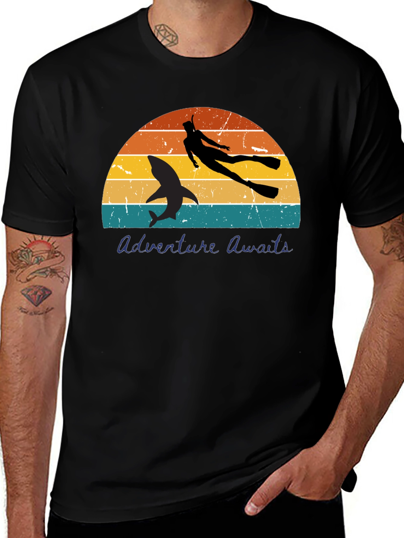 Variant 20 of Adventure Awaits Scuba Diver T-Shirt