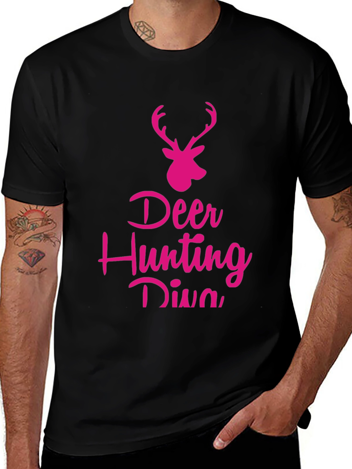 Variant 16 of Deer Hunting Diva Black T-Shirt