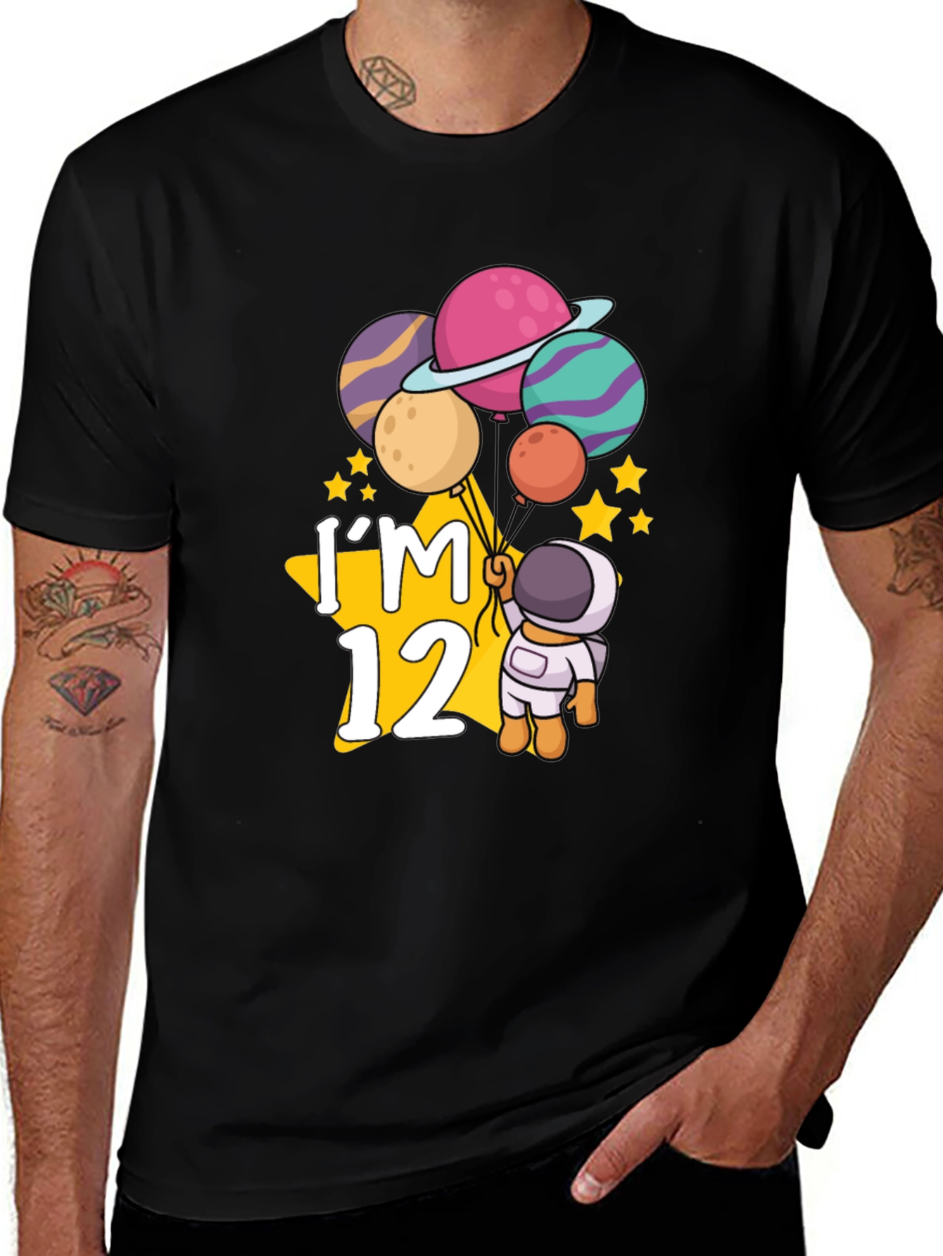 Variant 12 of I'm 12 Astronaut Planets Birthday T-Shirt