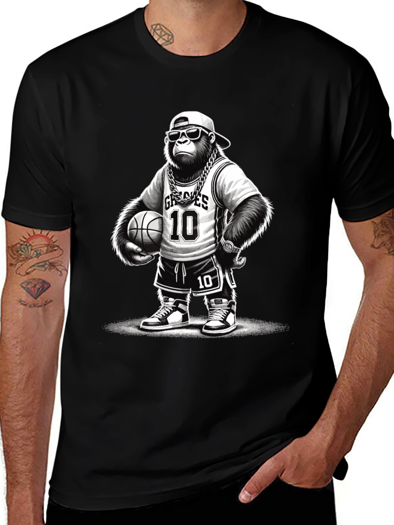 Variant 12 of Grooves Gorilla Basketball T-Shirt