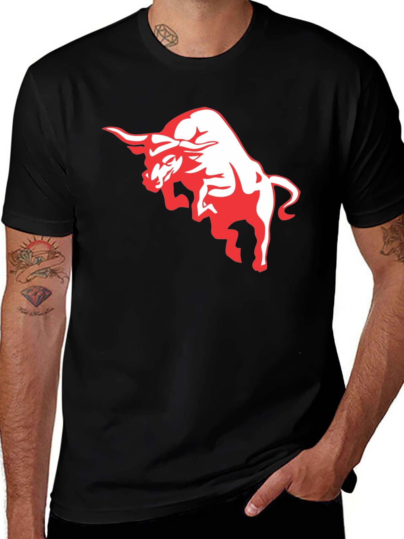 Variant 6 of Bold Bull Graphic T-Shirt - Black