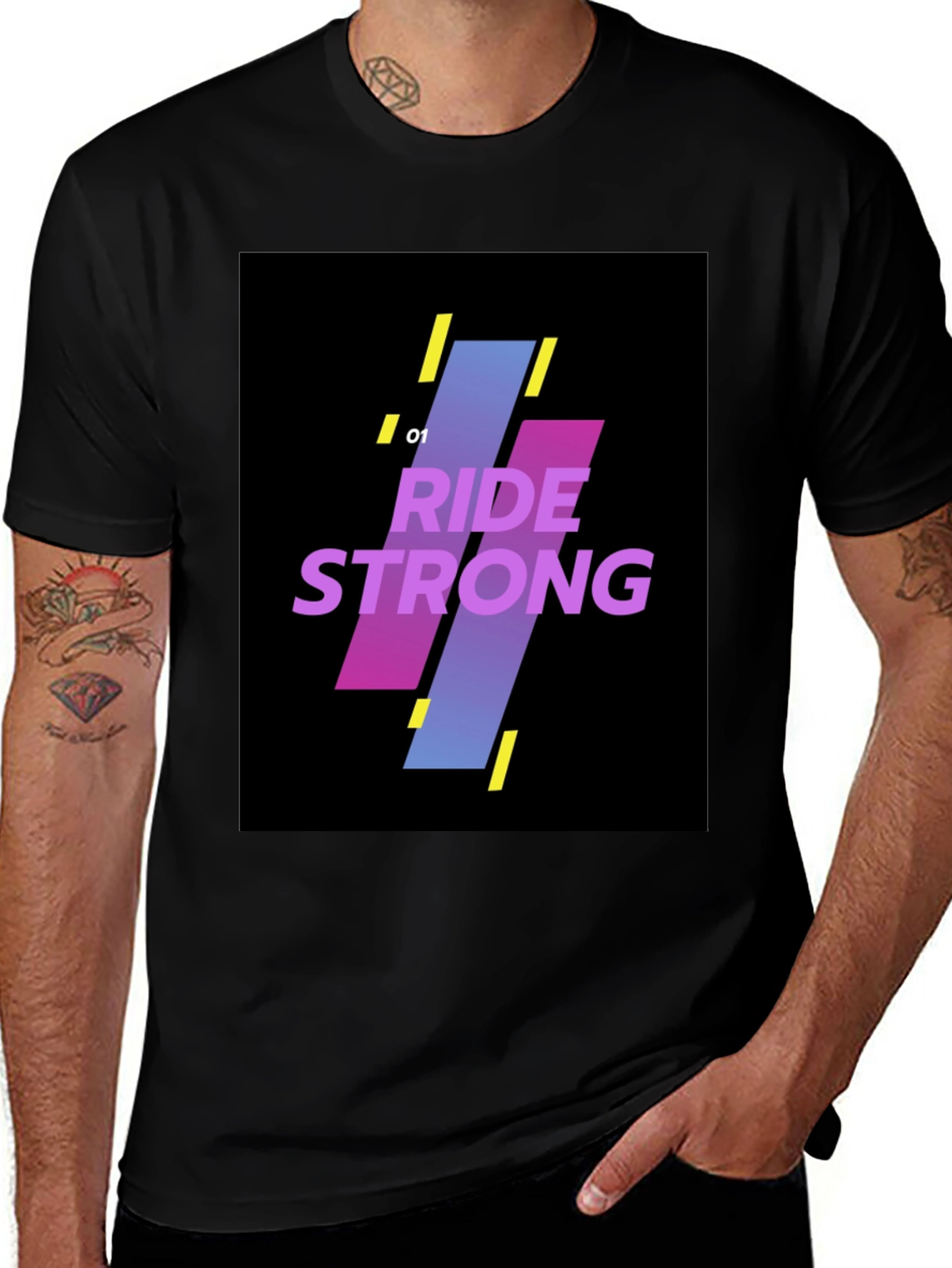 Variant 28 of Ride Strong Graphic Tee - Black