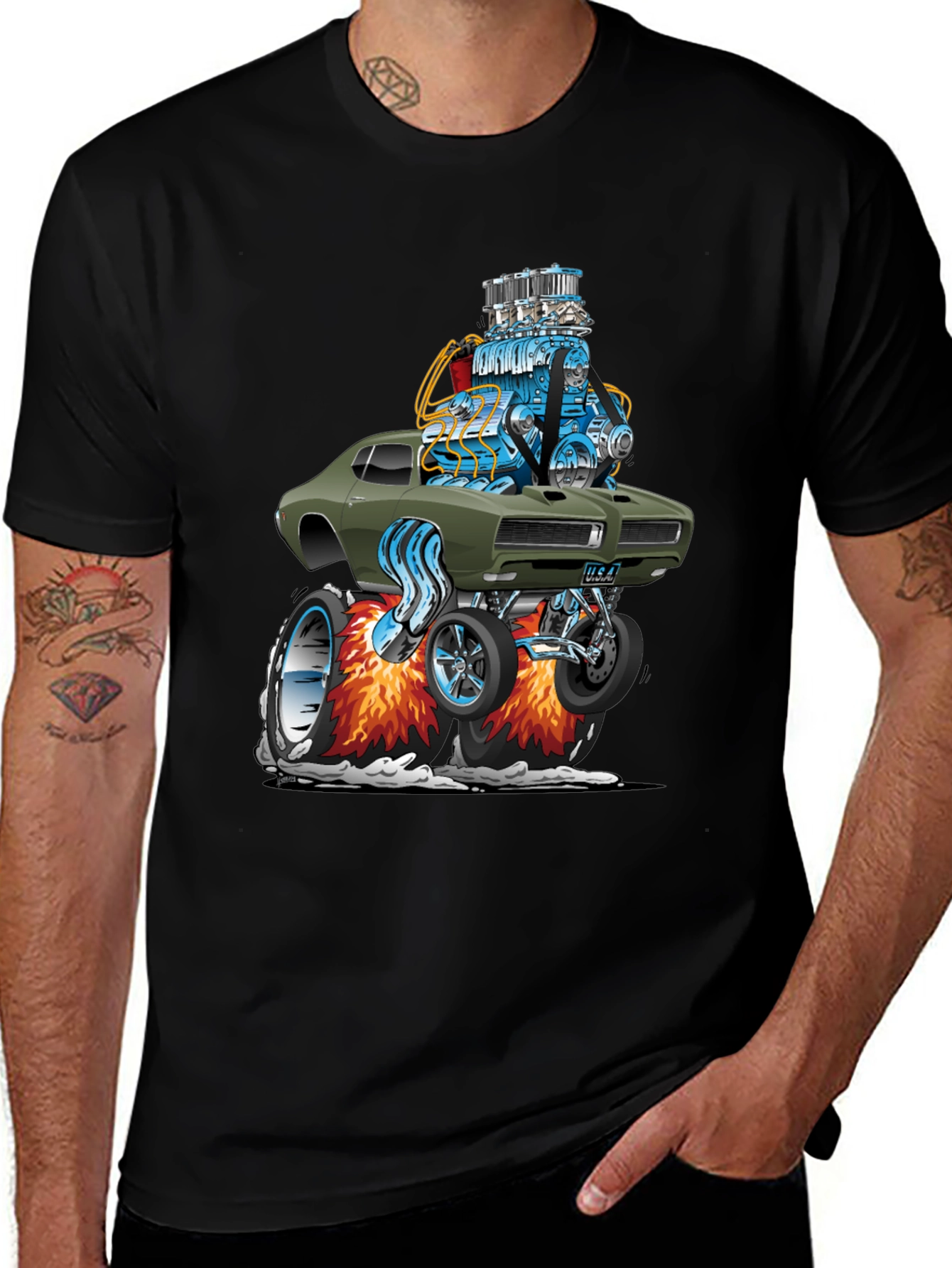 Variant 13 of Muscle Car Cartoon T-Shirt