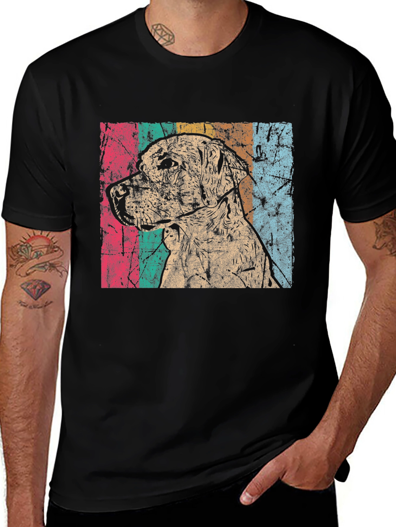 Variant 29 of Vintage Dog Graphic Tee - Distressed Style
