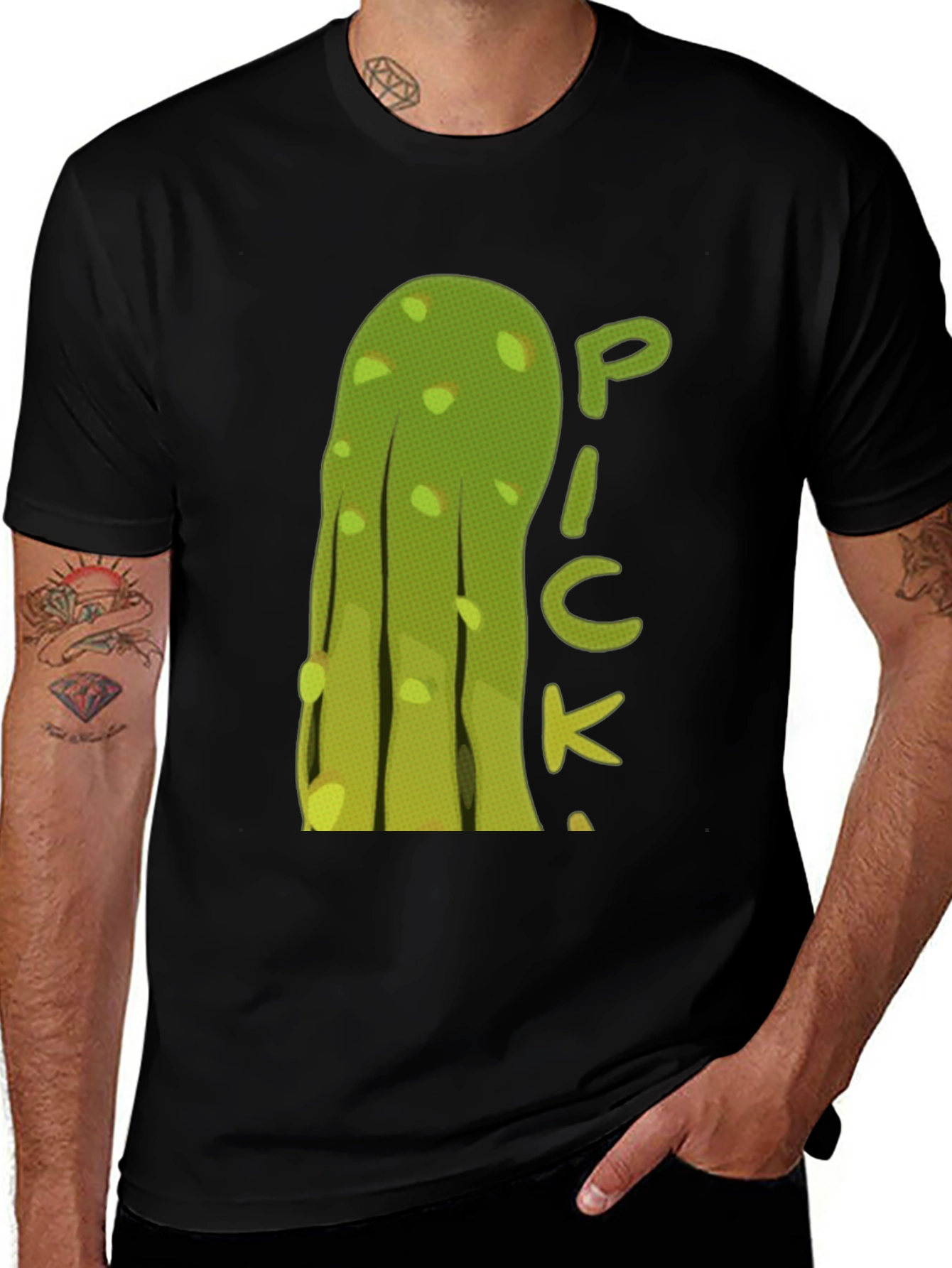 Variant 18 of Pickle Rick Black T-Shirt