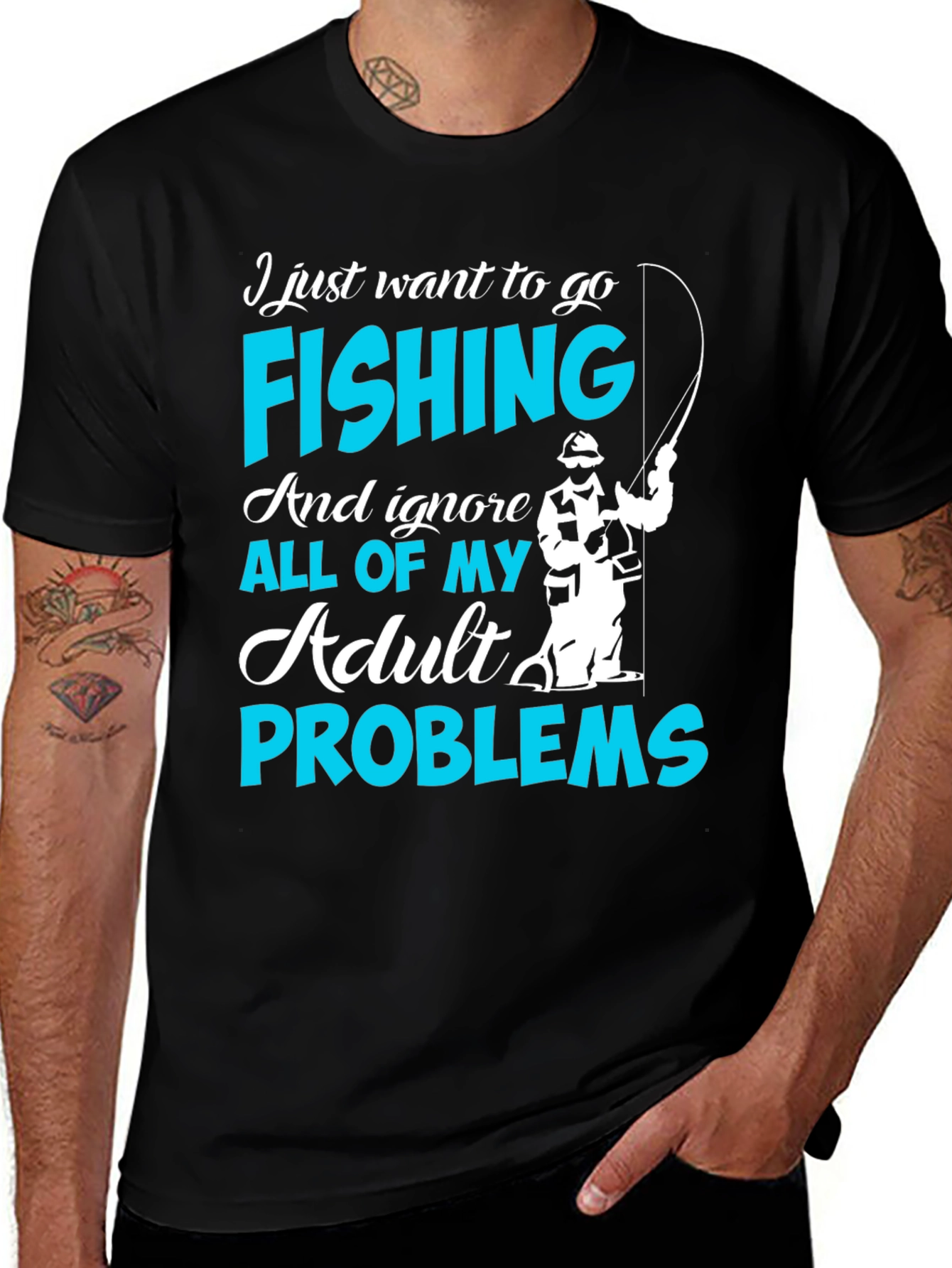 Variant 20 of Fishing T-Shirt - Ignore Adult Problems
