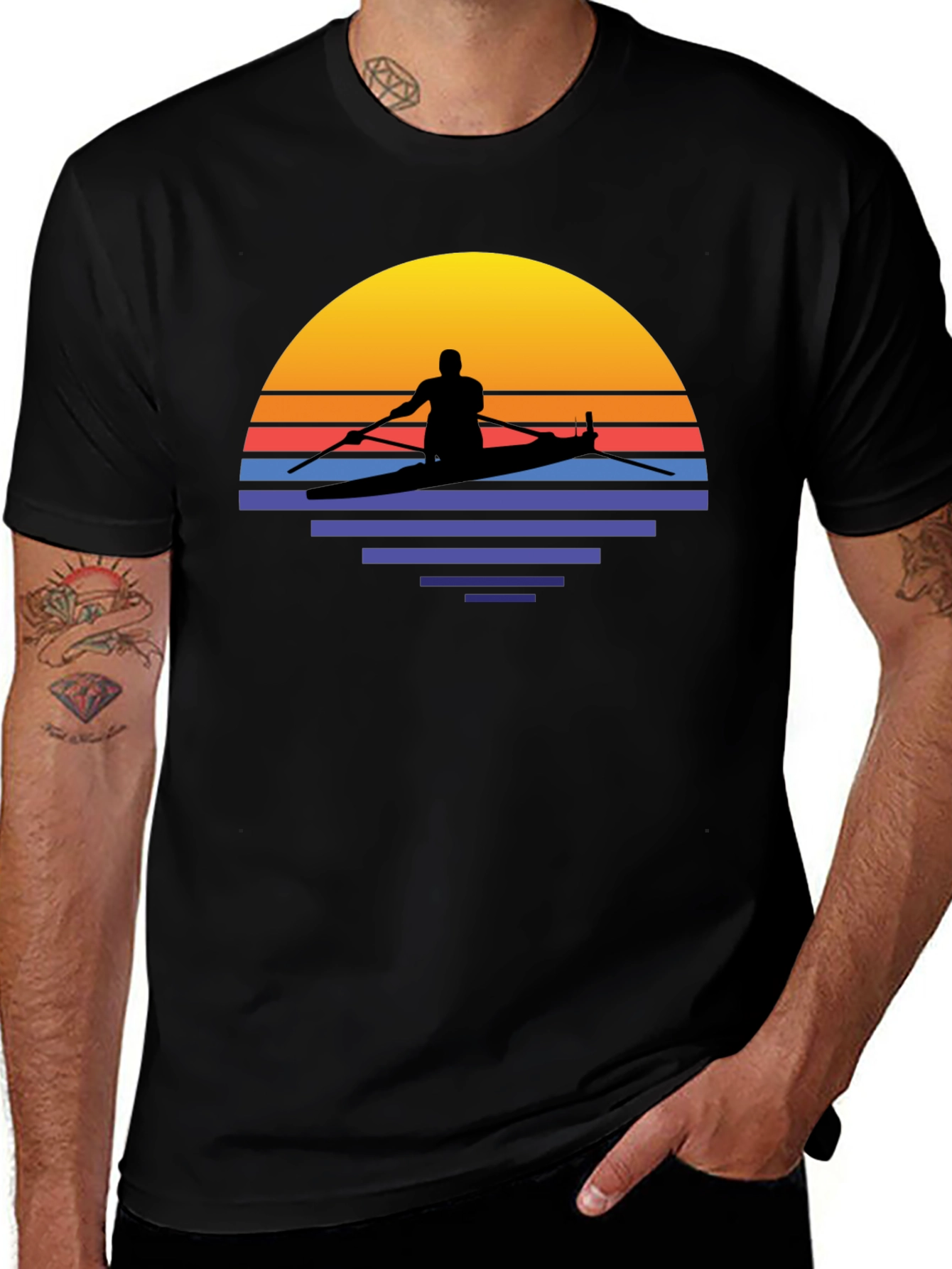 Variant 26 of Sunset Kayak T-Shirt - Retro Style