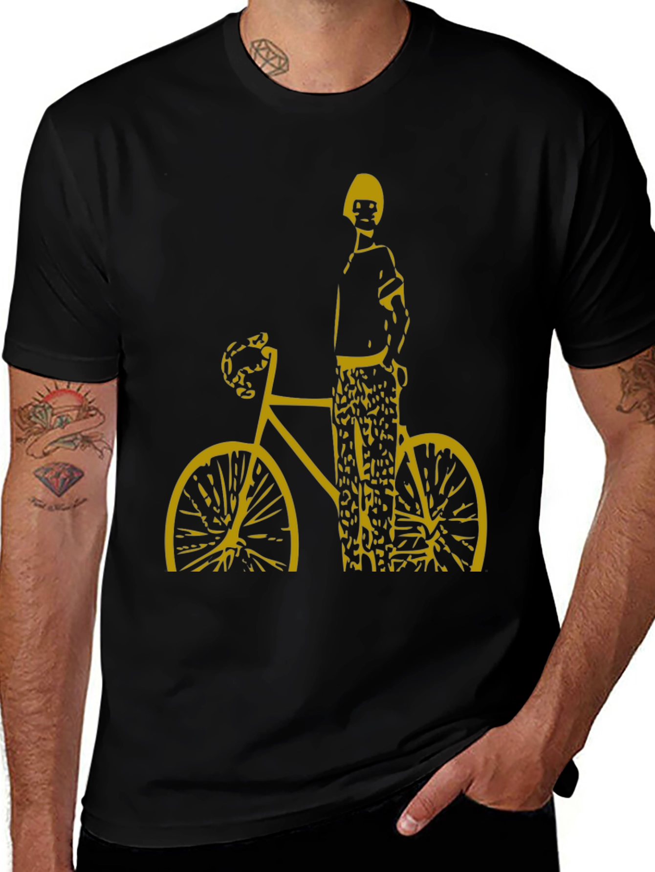 Variant 8 of Cool Graphic Tee - Man on Bike