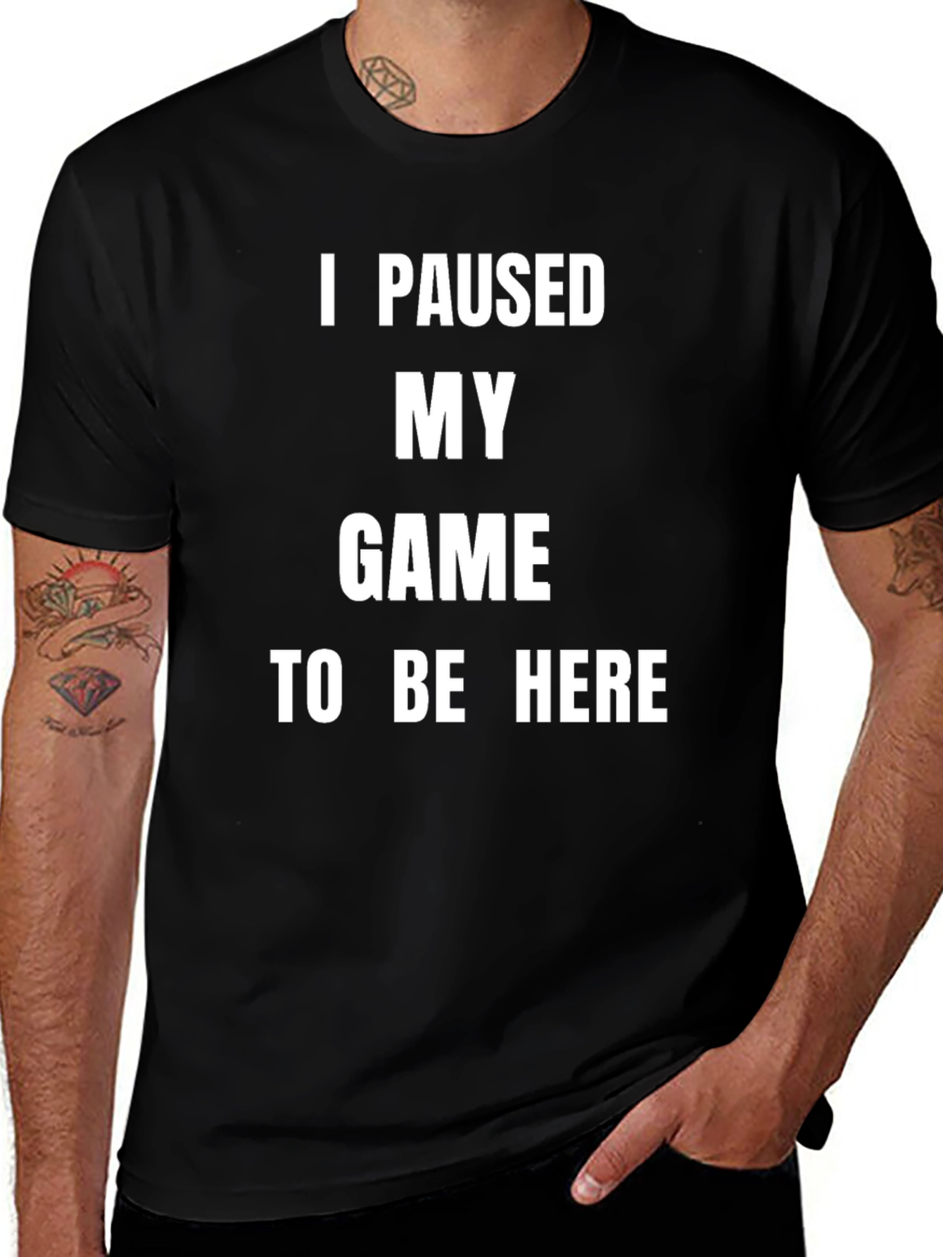 Variant 5 of Funny Gamer T-Shirt - I Paused My Game To Be Here