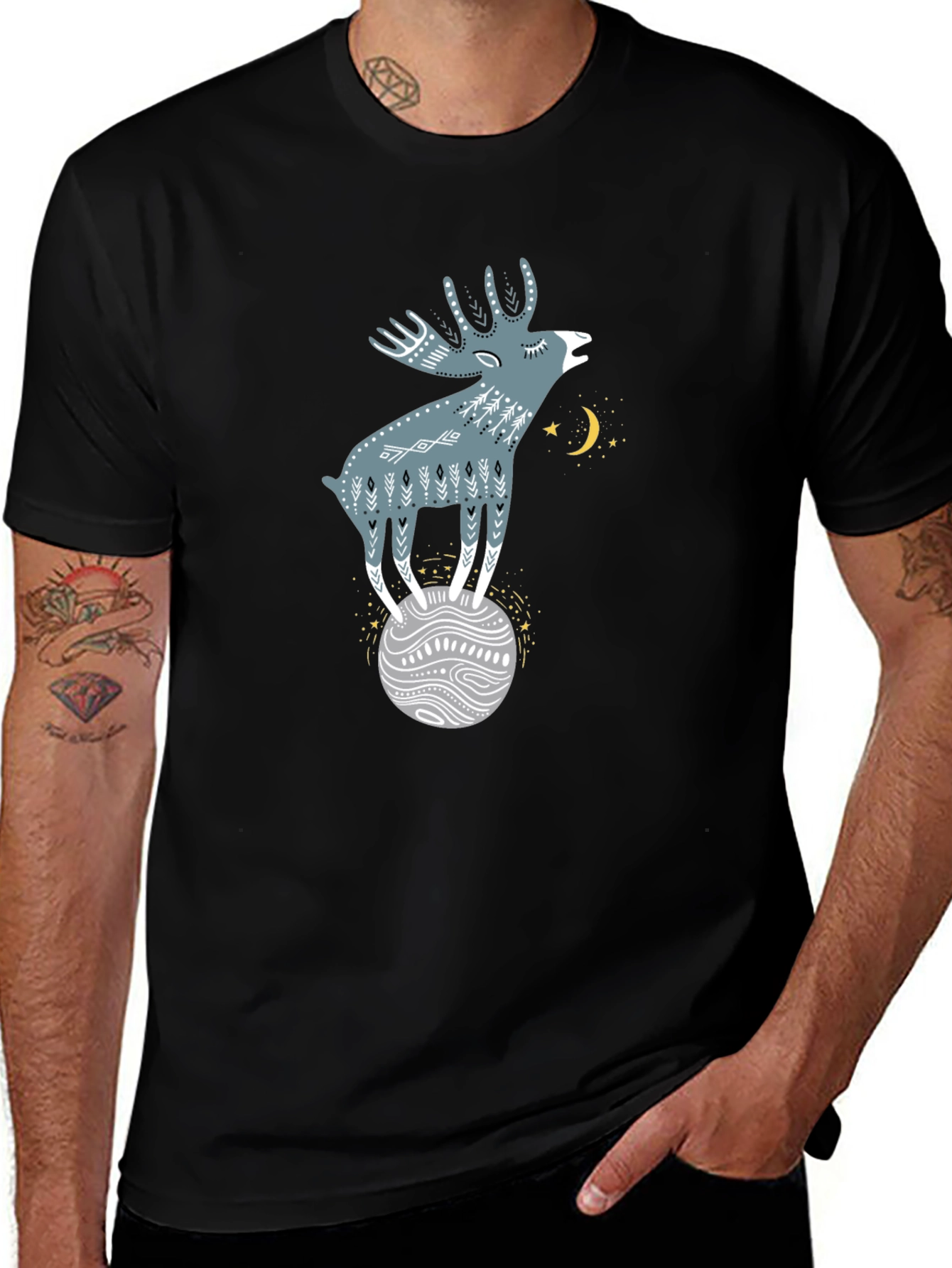 Variant 3 of Whimsical Moose Graphic T-Shirt