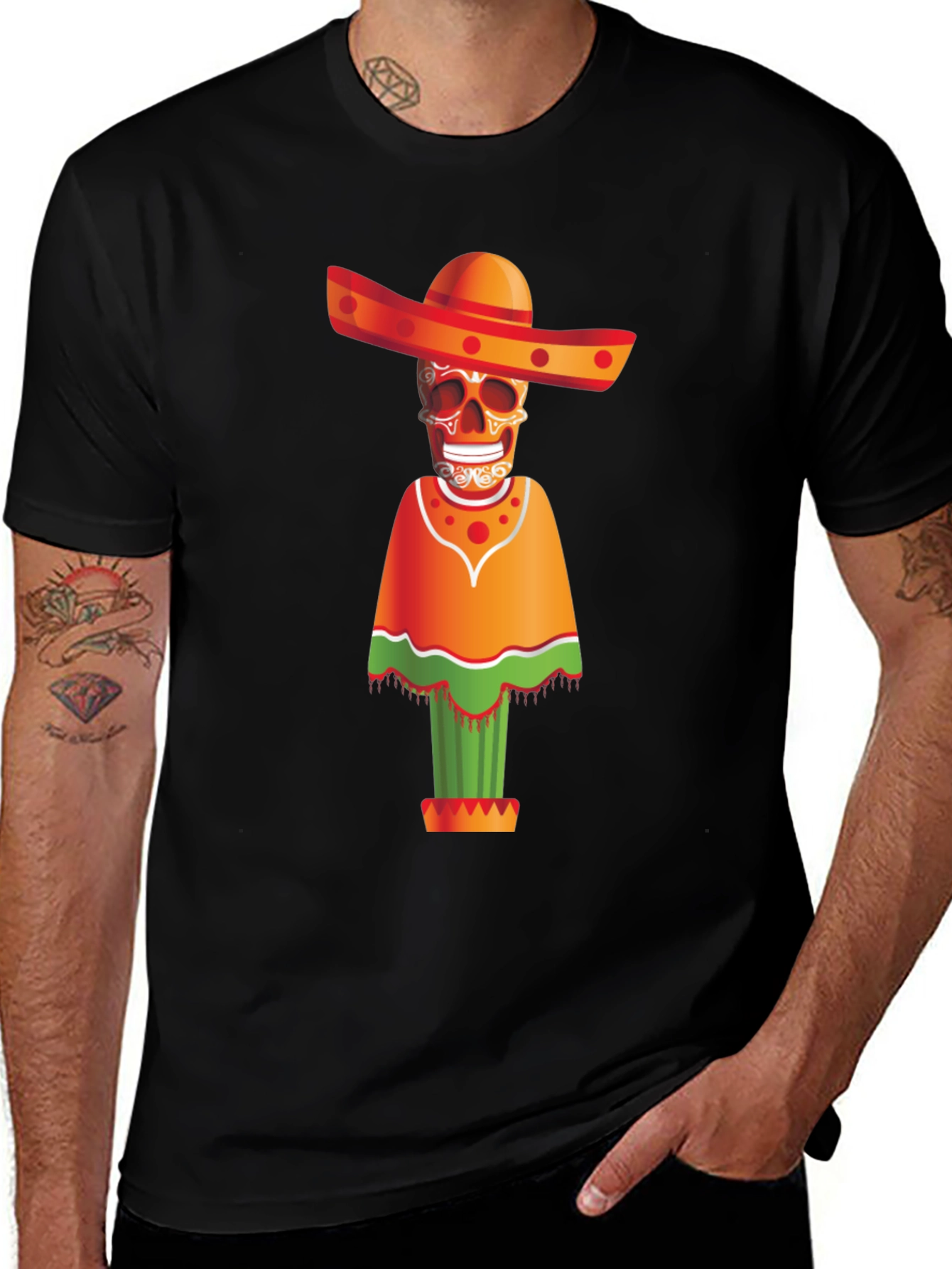 Variant 15 of Day of the Dead Skull Graphic Tee