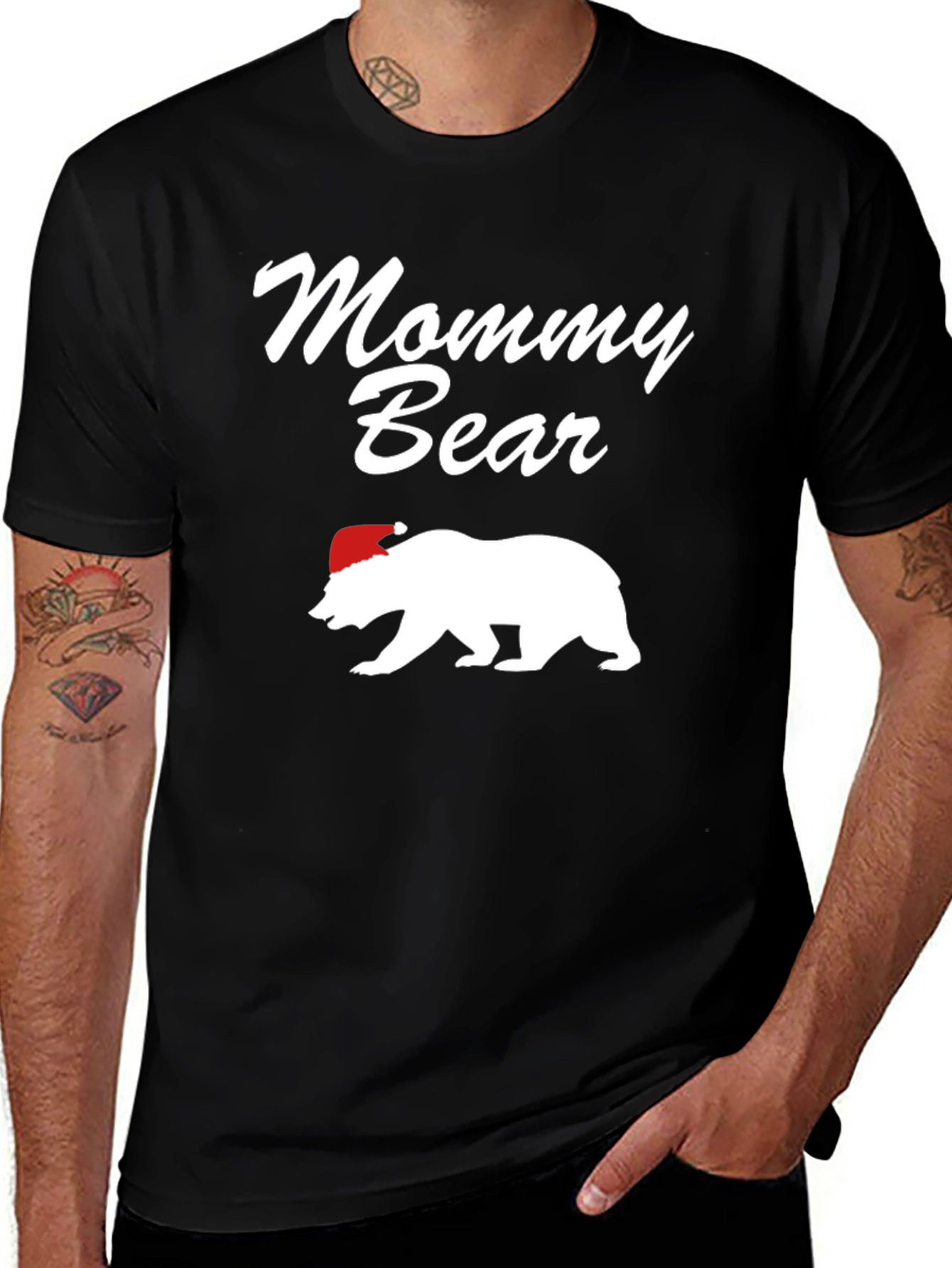 Mommy Bear Christmas T-Shirt - Holiday Family Matching Tee