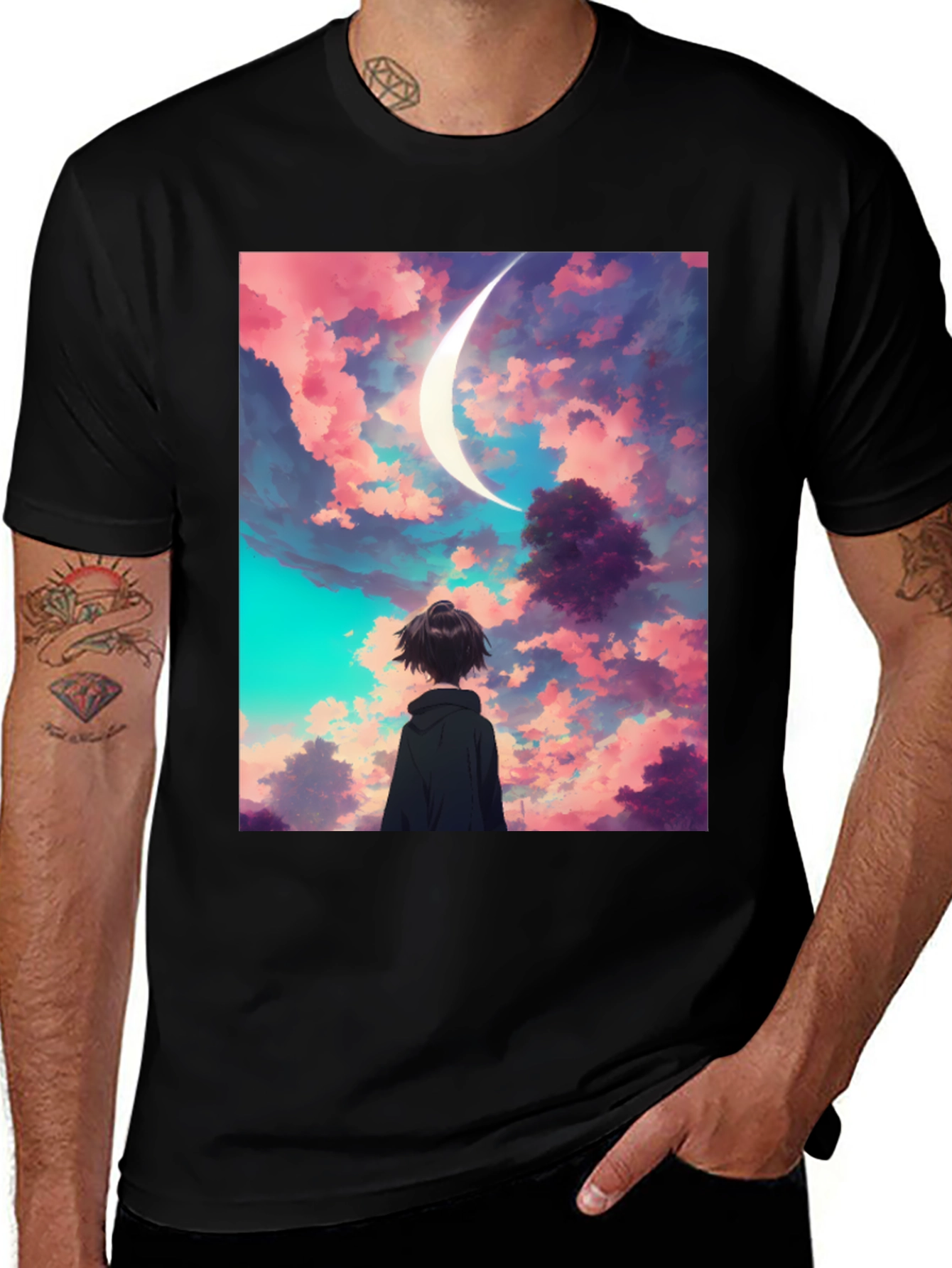 Variant 2 of Anime Moonscape Graphic T-Shirt