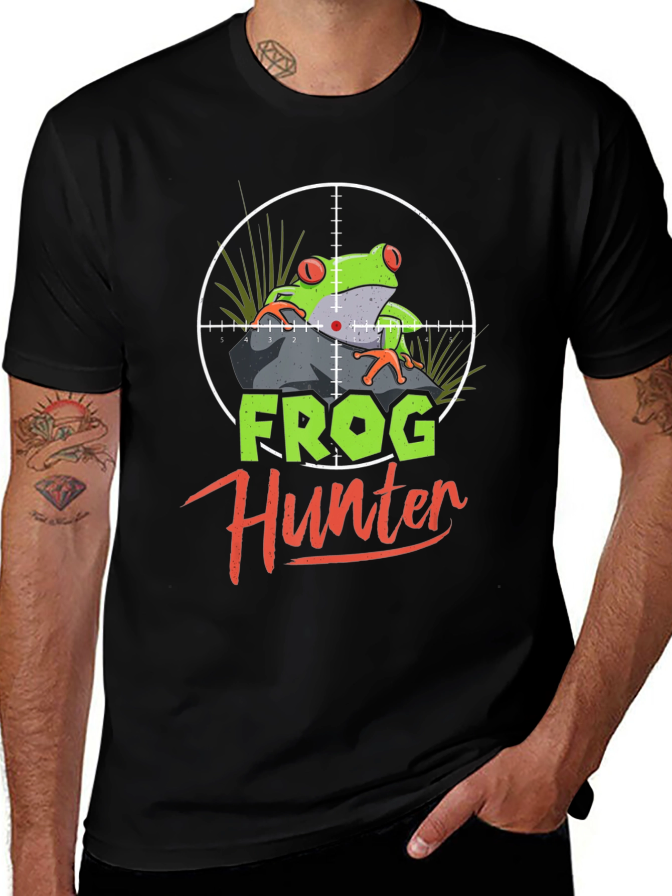 Variant 15 of Frog Hunter T-Shirt - Target Frog Design