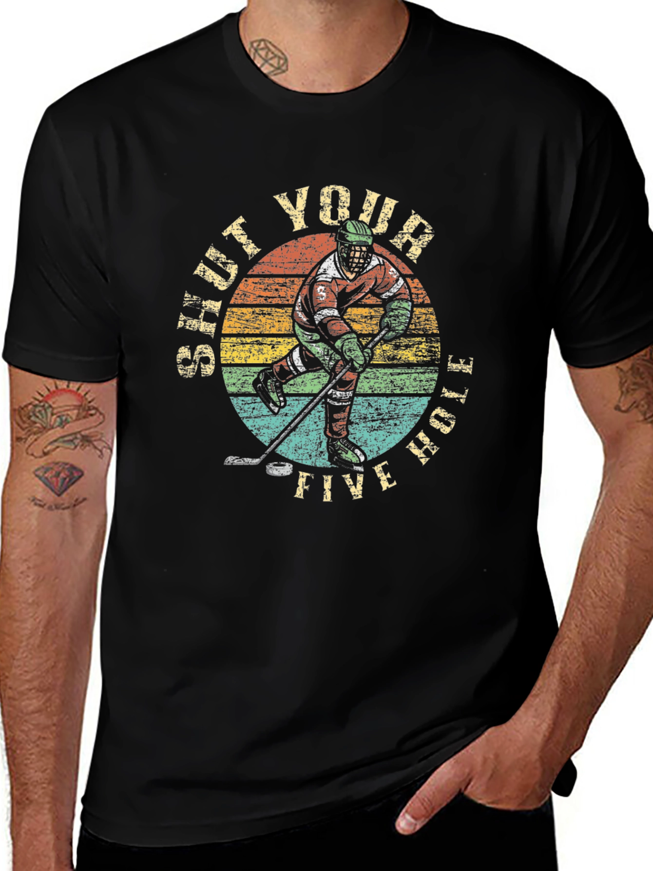 Variant 10 of Shut Your Five Hole Hockey T-Shirt