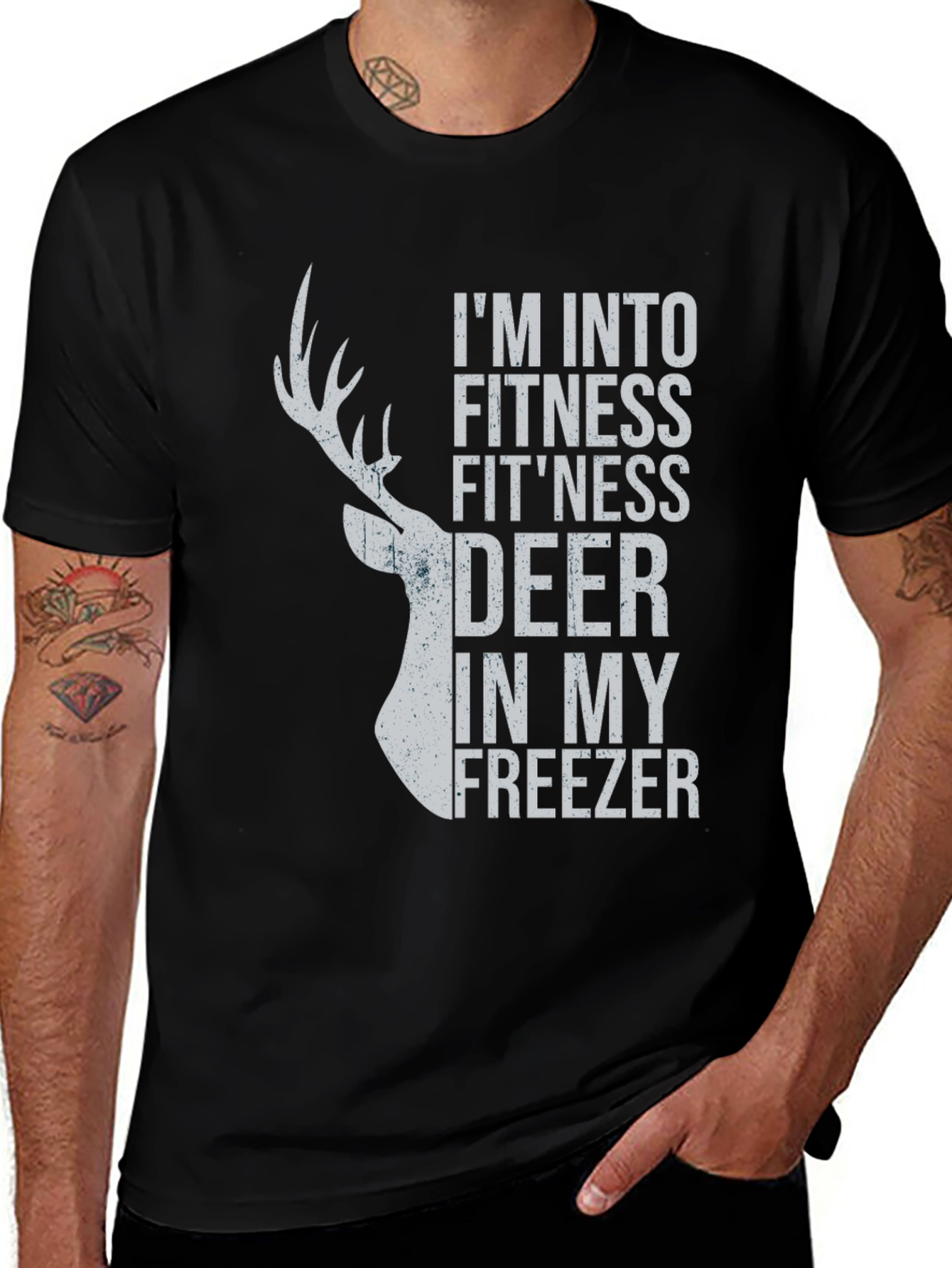 Variant 25 of I'm Into Fitness Fit'ness Deer In My Freezer Graphic Tee