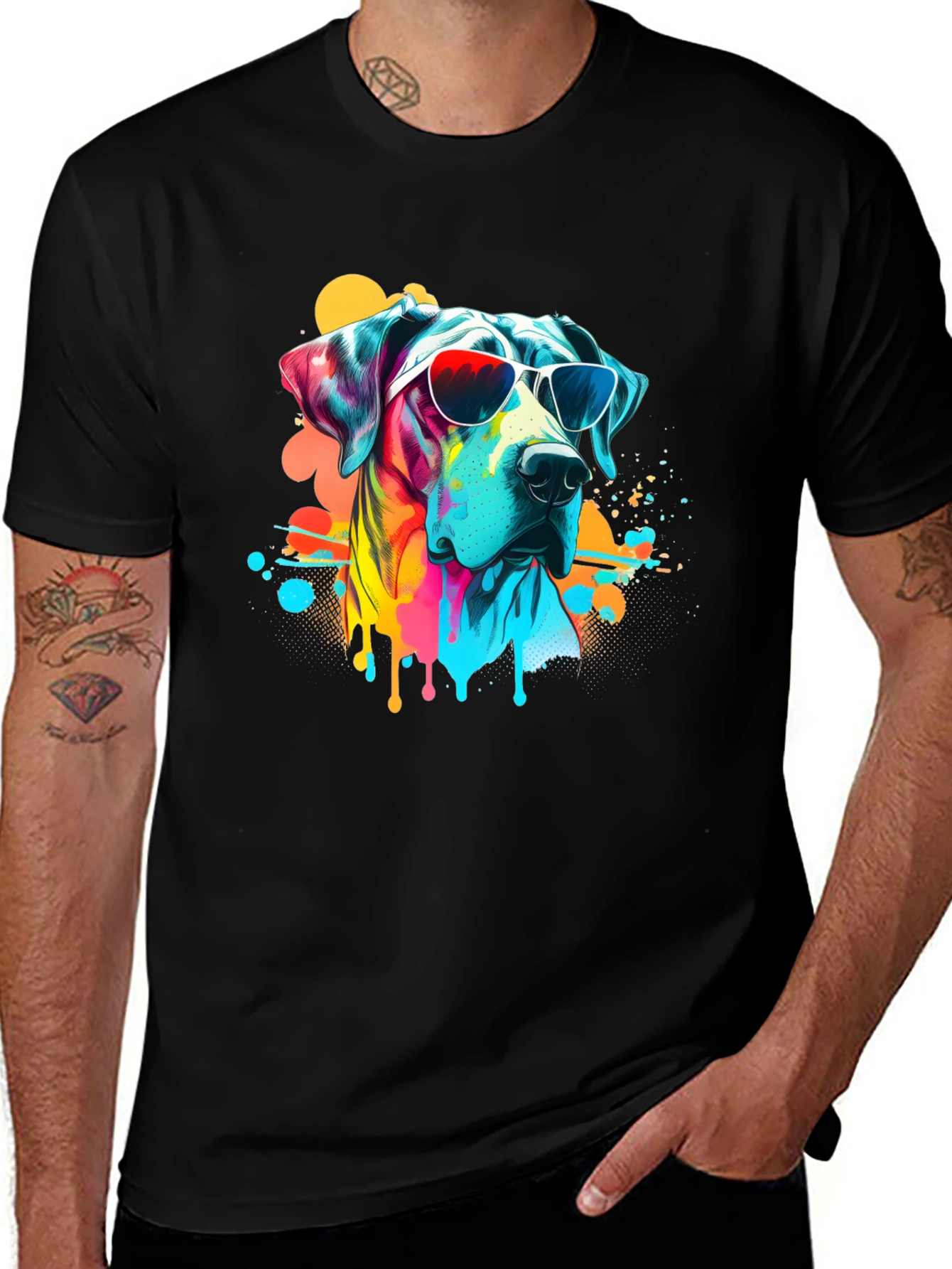 Variant 12 of Cool Dog Graphic T-Shirt - Black