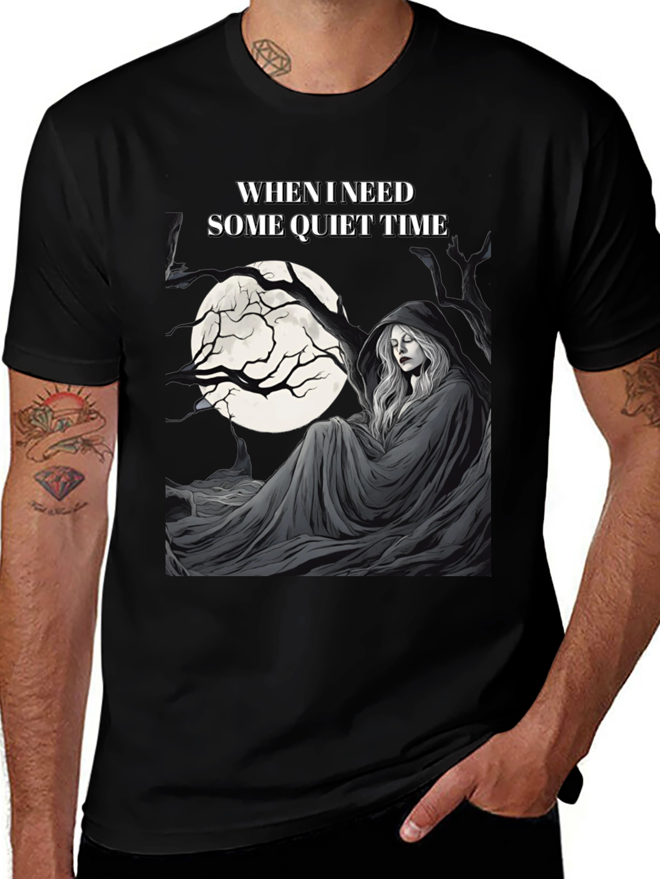 Variant 9 of Quiet Time Graphic T-Shirt - Dark Humor Tee
