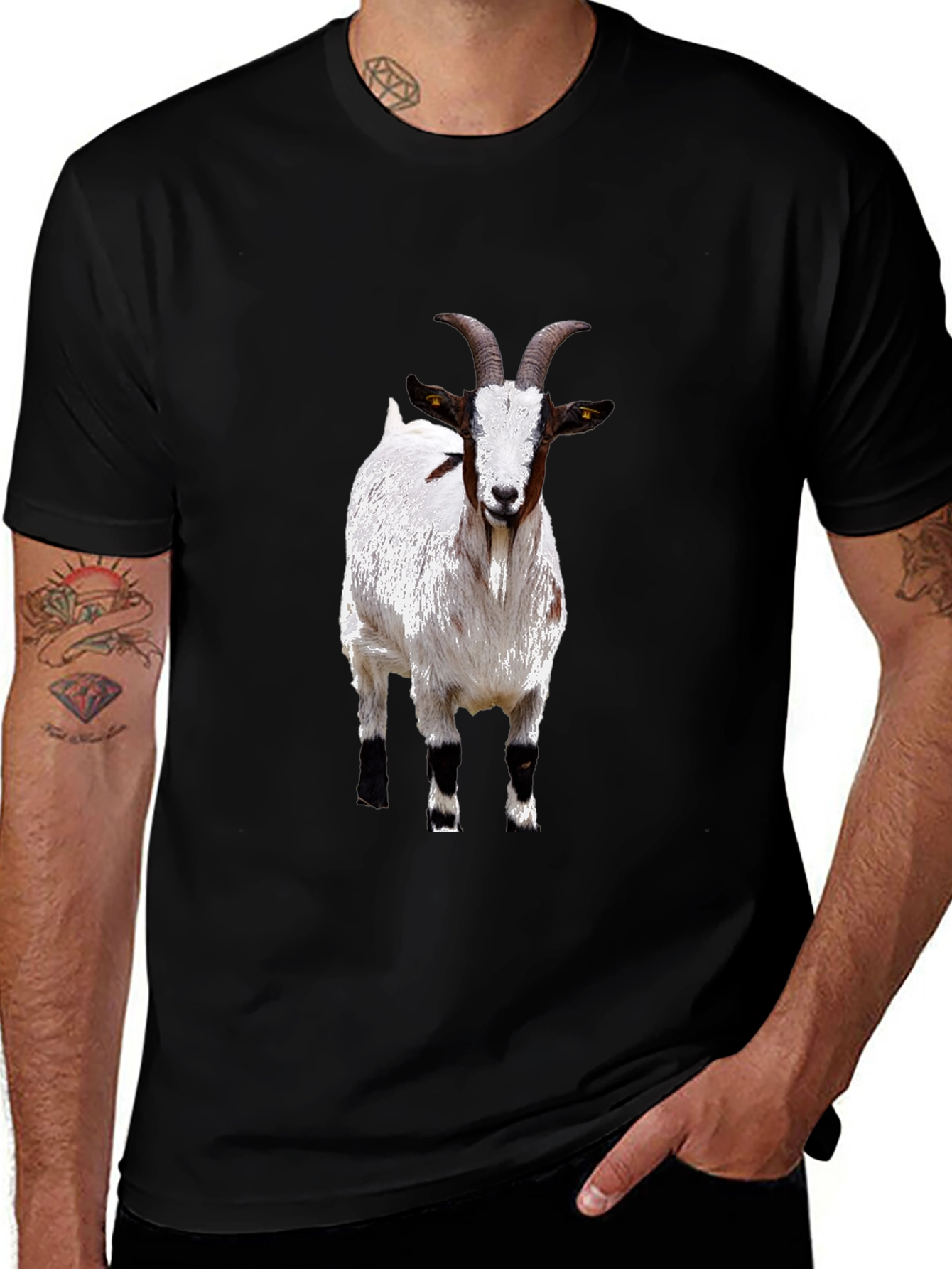 Variant 11 of Goat Graphic Tee - Black Cotton T-Shirt