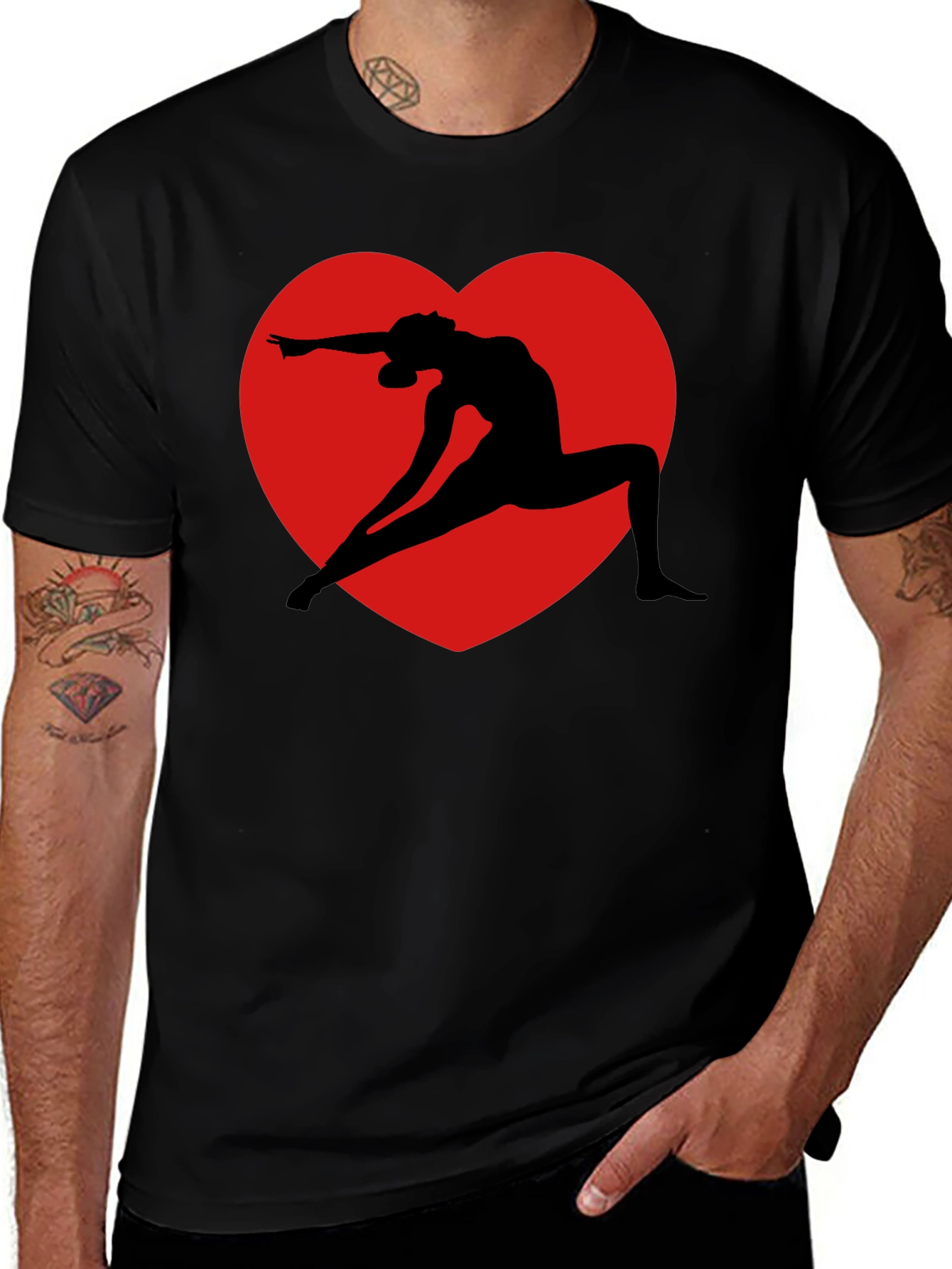 Variant 21 of Yoga Heart Black T-Shirt